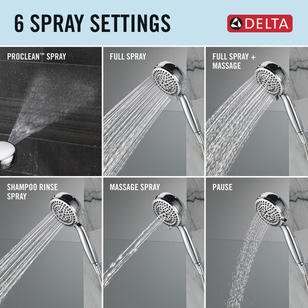 6-Setting Hand Shower with Cleaning Spray, image 8