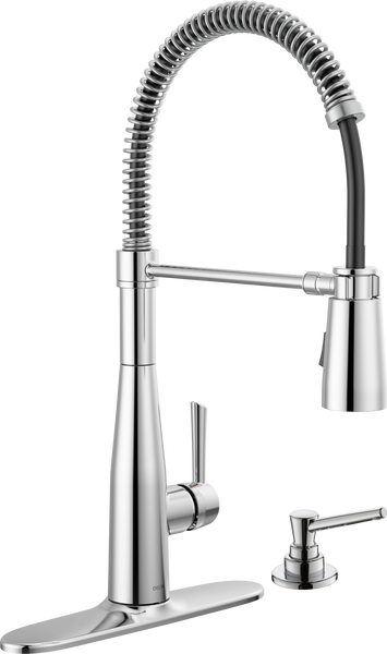 Spring Kitchen Single Handle with Soap Dispenser Bundle in Chrome