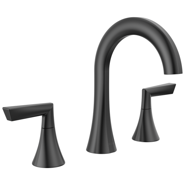 Two Handle Widespread Bathroom Faucet in Matte Black 35874LF-BL