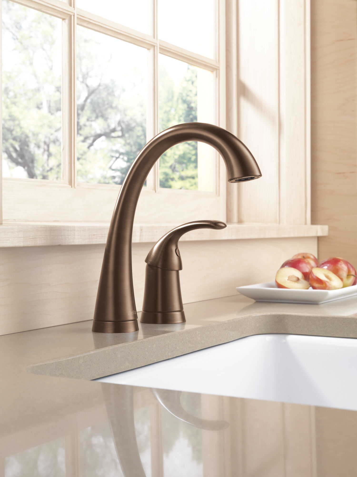 Delta 2480-RB-DST Pilar High Arch Kitchen Faucet w/ Spray Venetian Bronze 