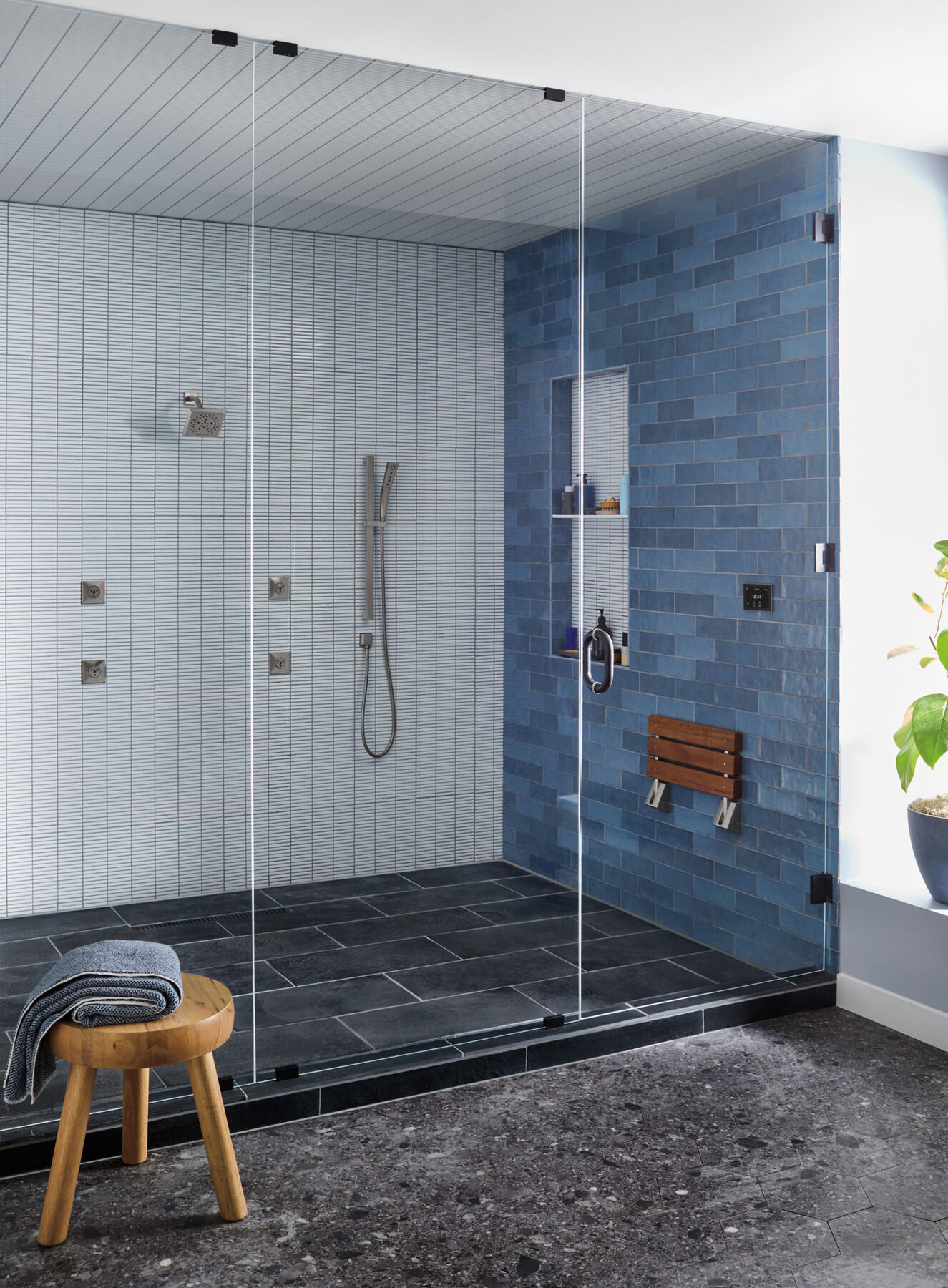 Tilt-Up Shower Seat in Lumicoat® Stainless 5SE-SBS-6-SS-PR Delta