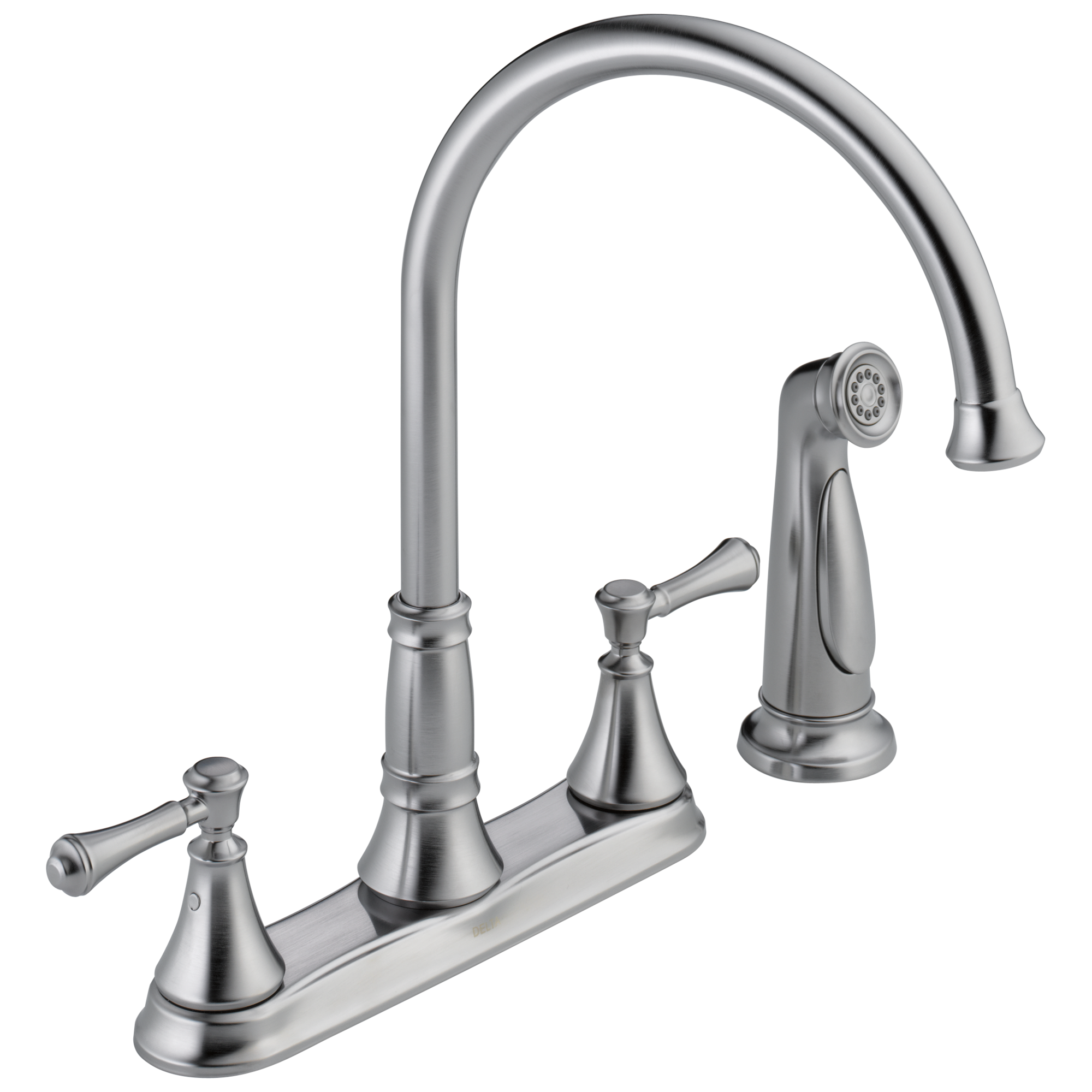 Delta Faucet CassidyE Two Handle Kitchen Faucet with Spray - Arctic Stainless