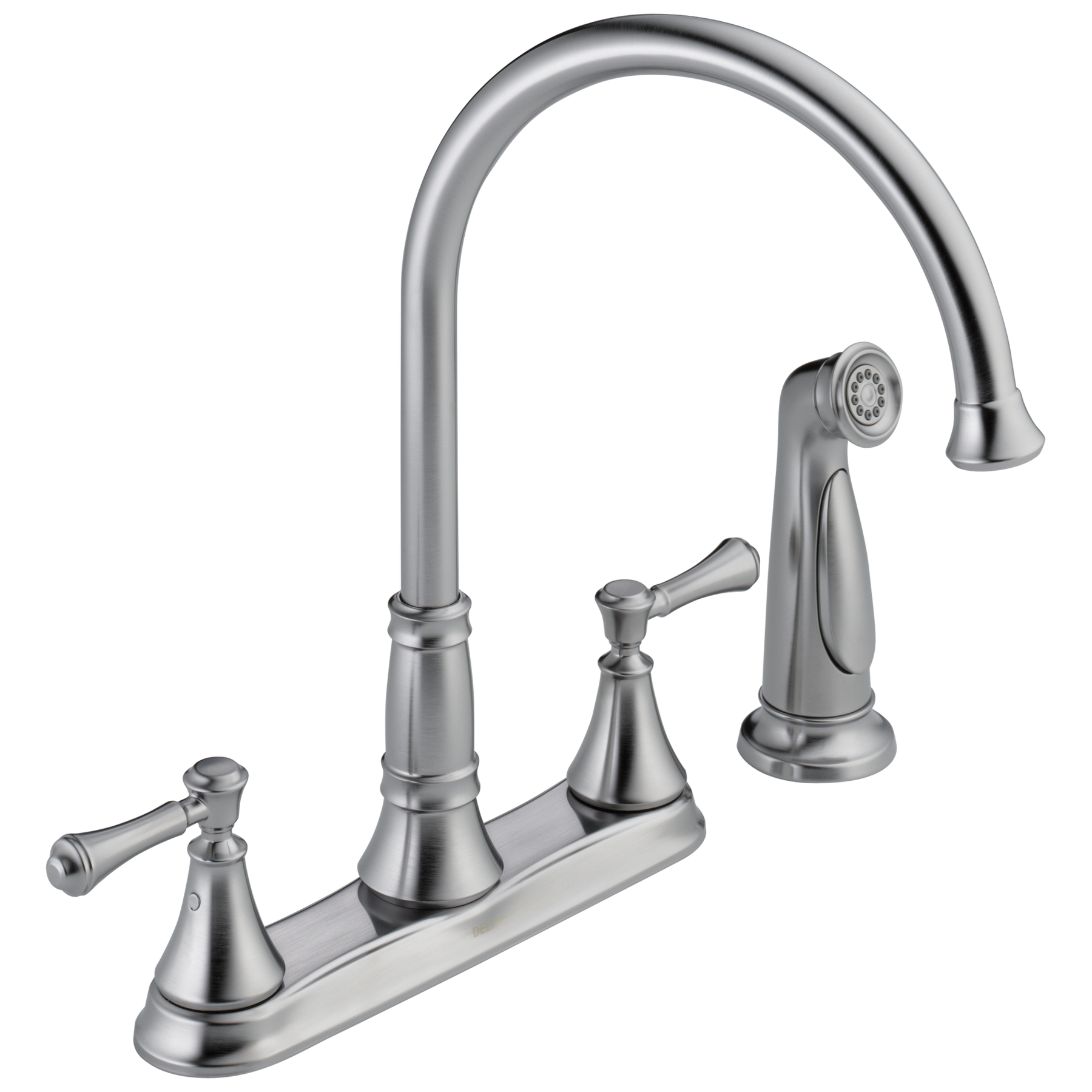 Two Handle Kitchen Faucet with Spray in Arctic Stainless 2497LF-AR