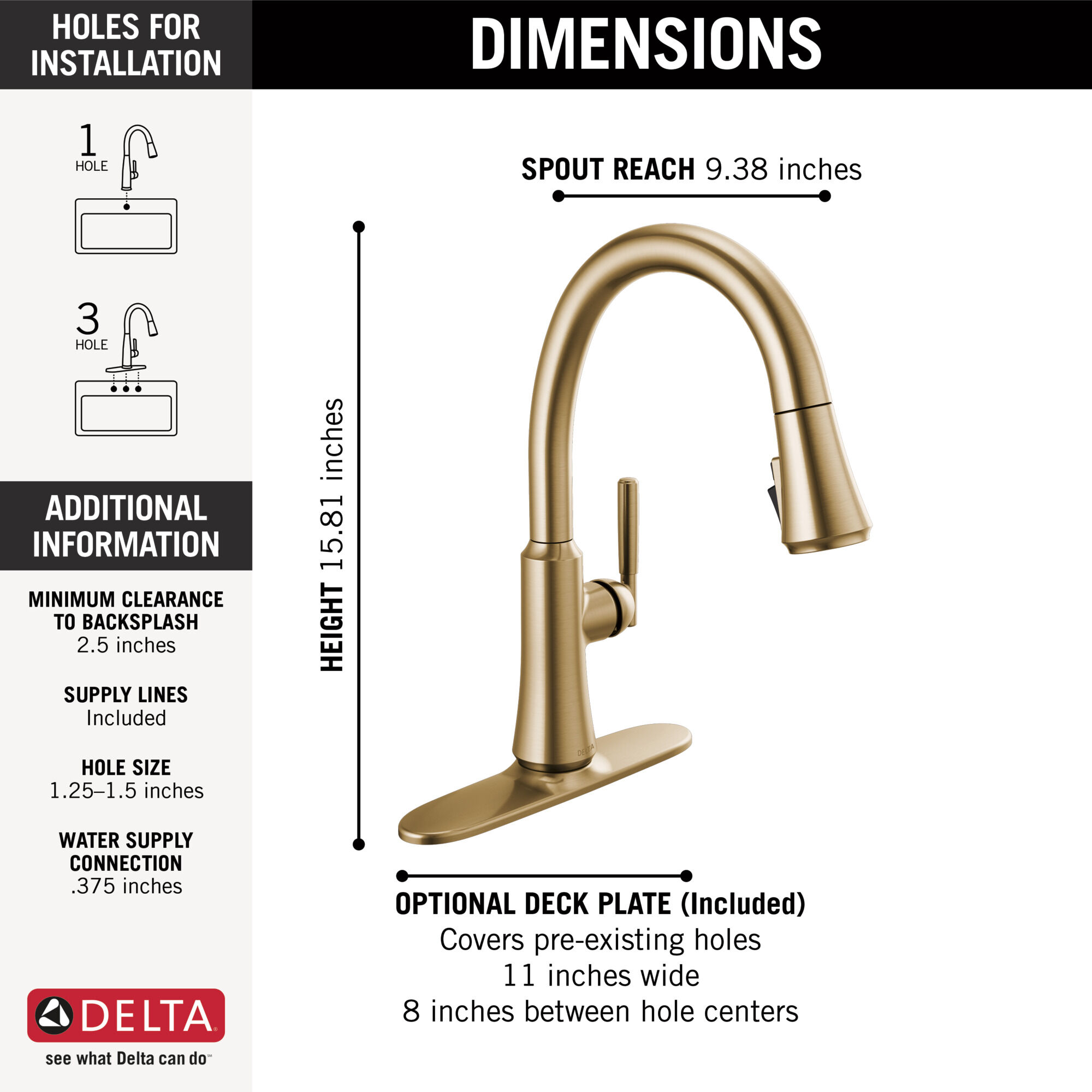 Single Handle Pull-Down Kitchen Faucet in Champagne Bronze 9179-CZ