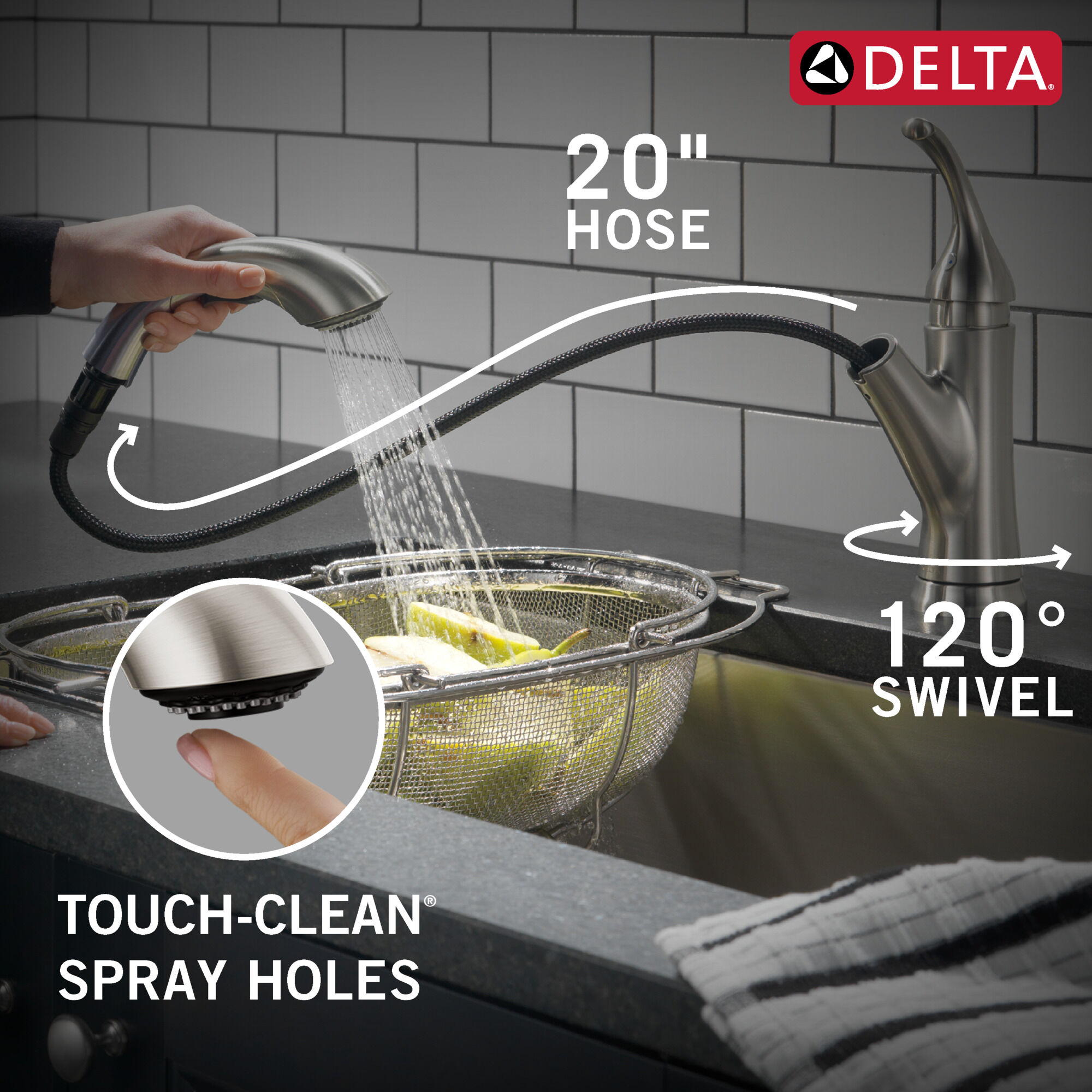 Single Handle Pull-Out Kitchen Faucet in Stainless 16932-SSSD-DST