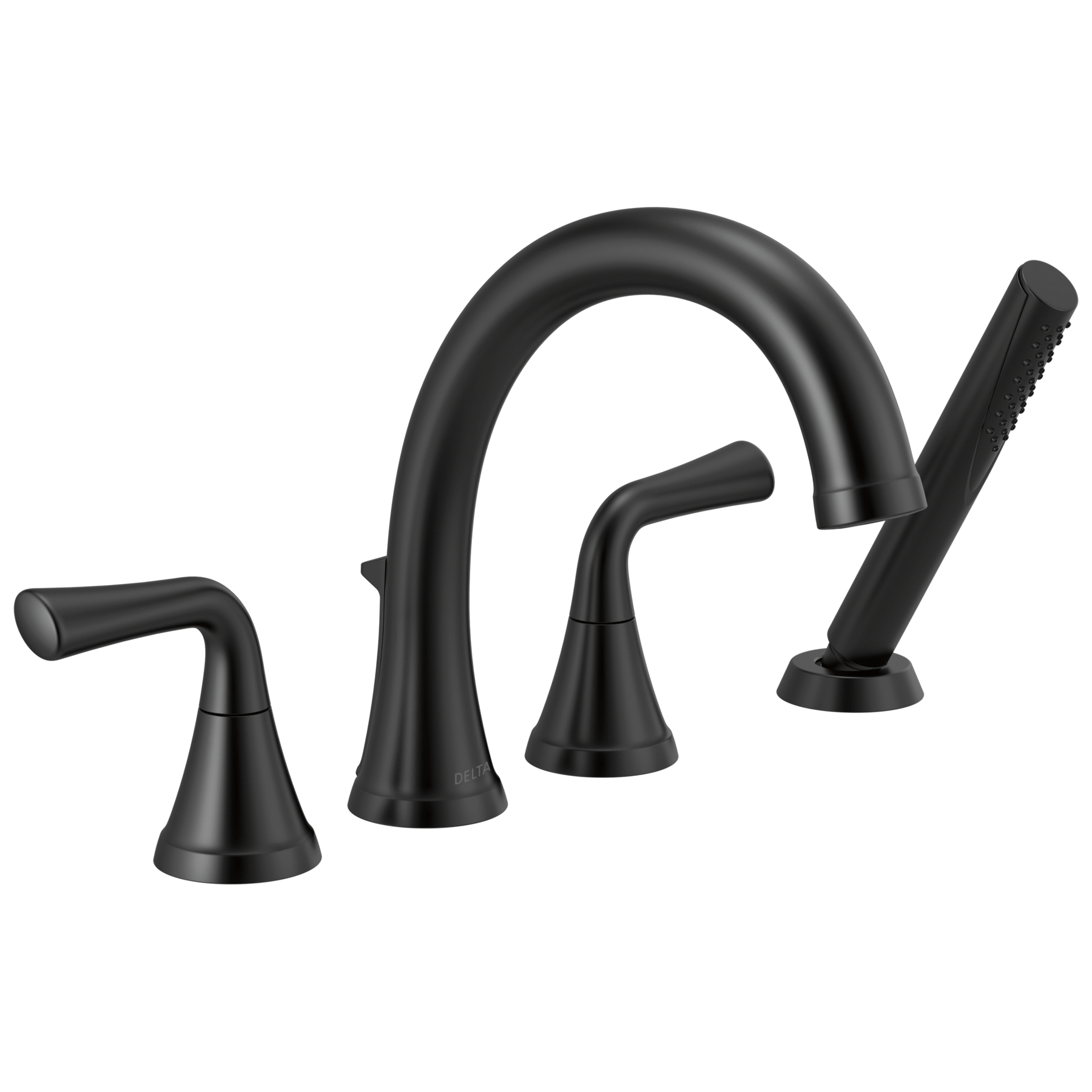 Roman Tub Trim with Hand Shower in Matte Black T4733-BL | Delta Faucet
