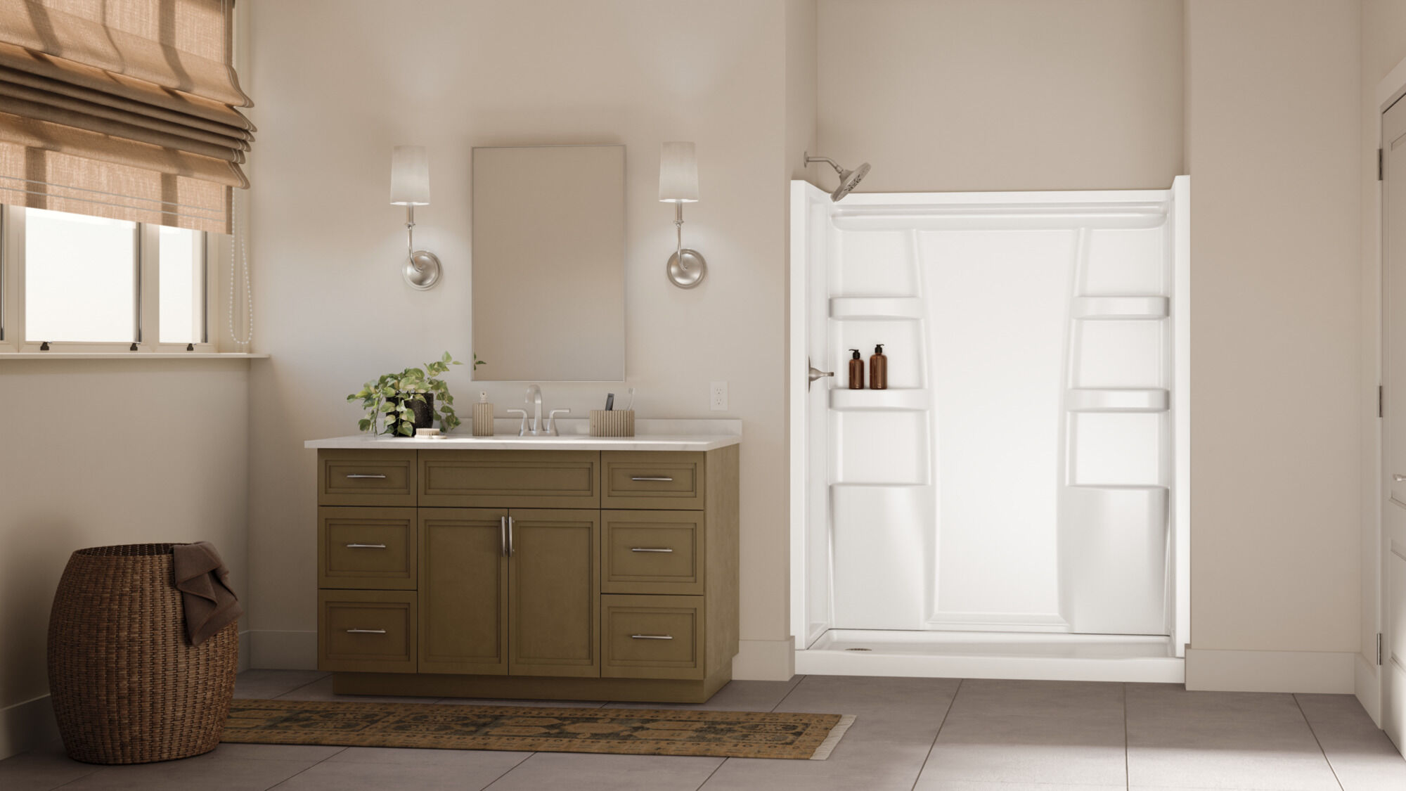 ProCrylic 60 in. x 30 in. Shower Surround in High Gloss White