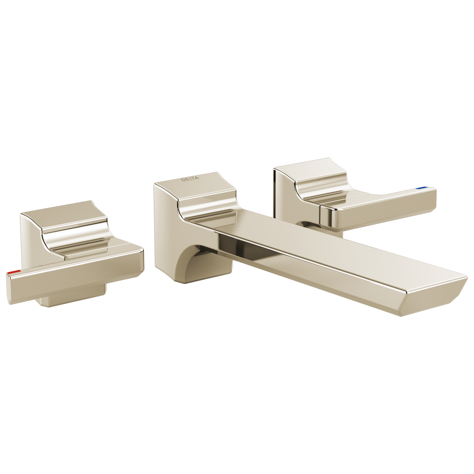 Delta Faucet Pivotale Two Handle Wall Mount Bathroom Faucet Trim - Lumicoat Polished - Nickel