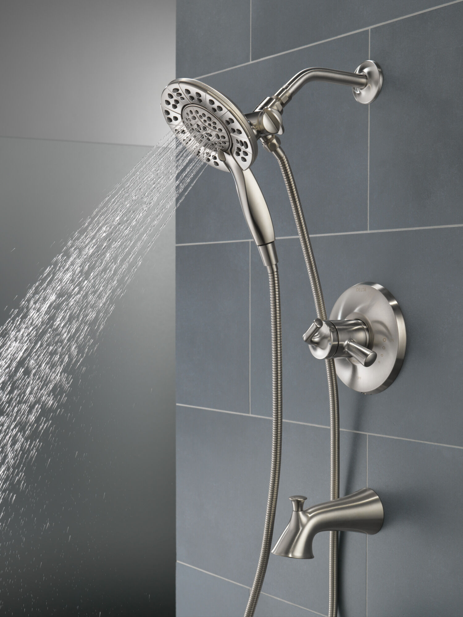 NAOSHIYA CUSTOM FACTORY「DELTA」　QTR Monitor 17 Series Tub and Shower Trim in Stainless T17433-SS-I