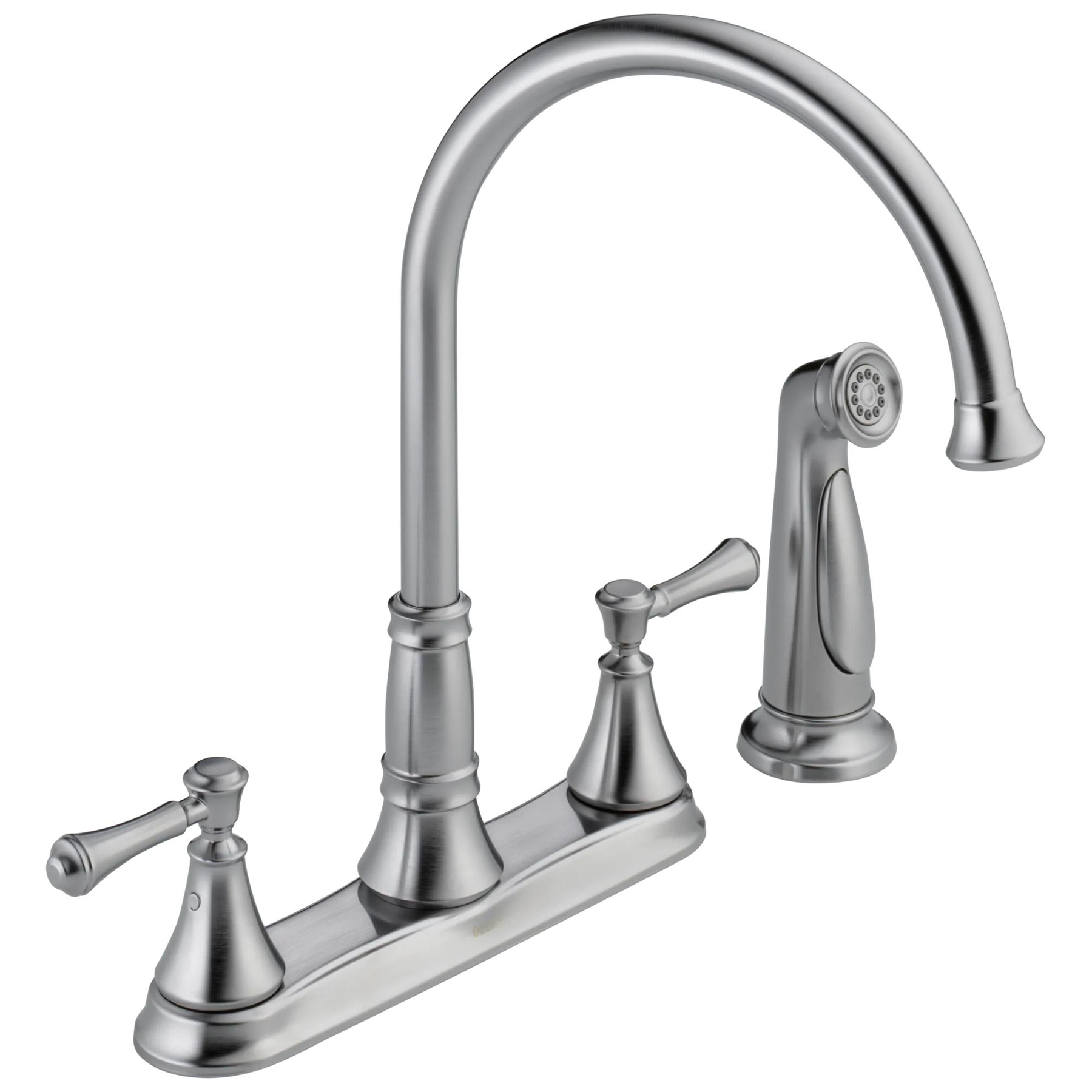 Two Handle Kitchen Faucet with Spray in Arctic Stainless 2497LF-AR