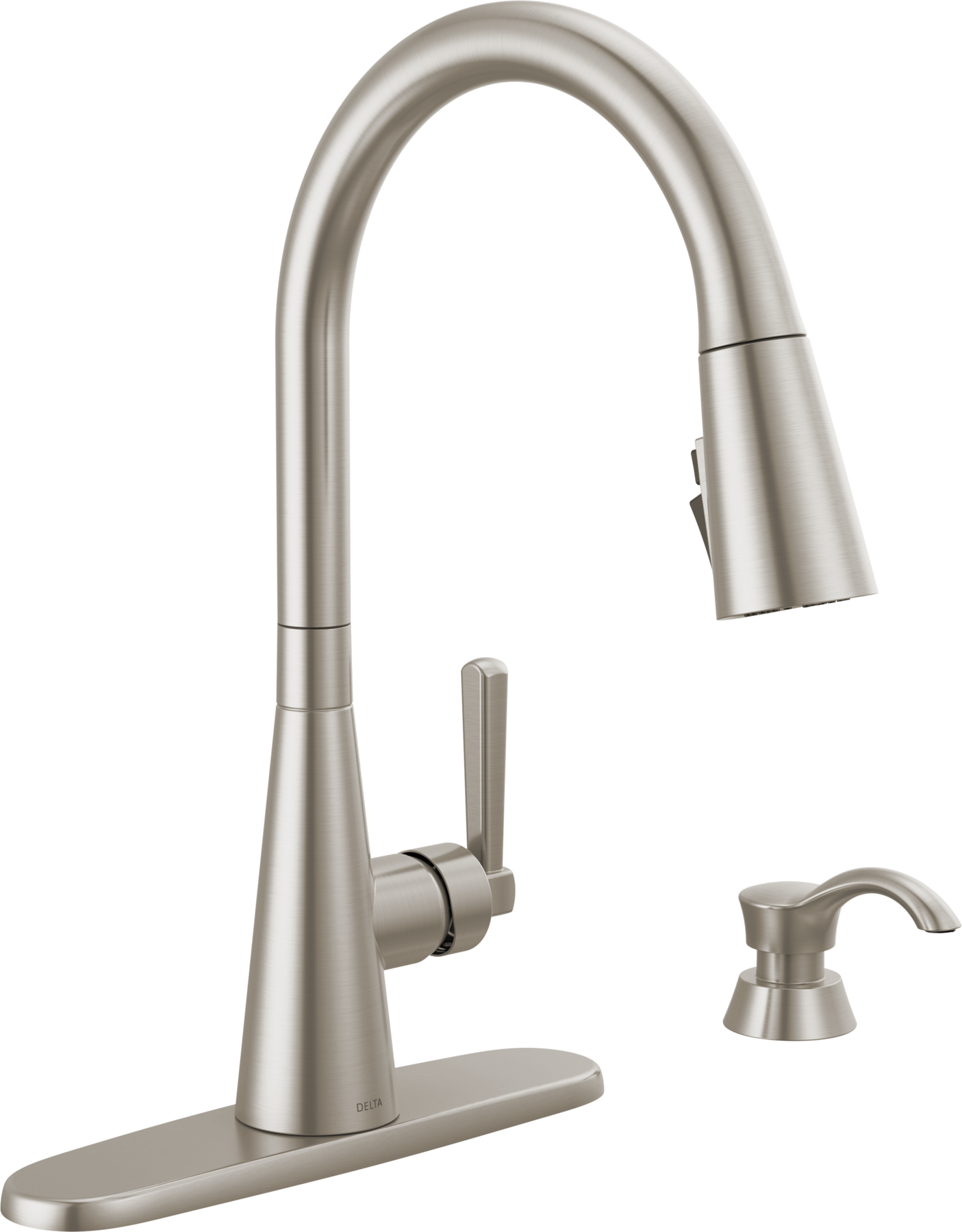 Single Handle Pull-Down Kitchen Faucet with Soap Dispenser and