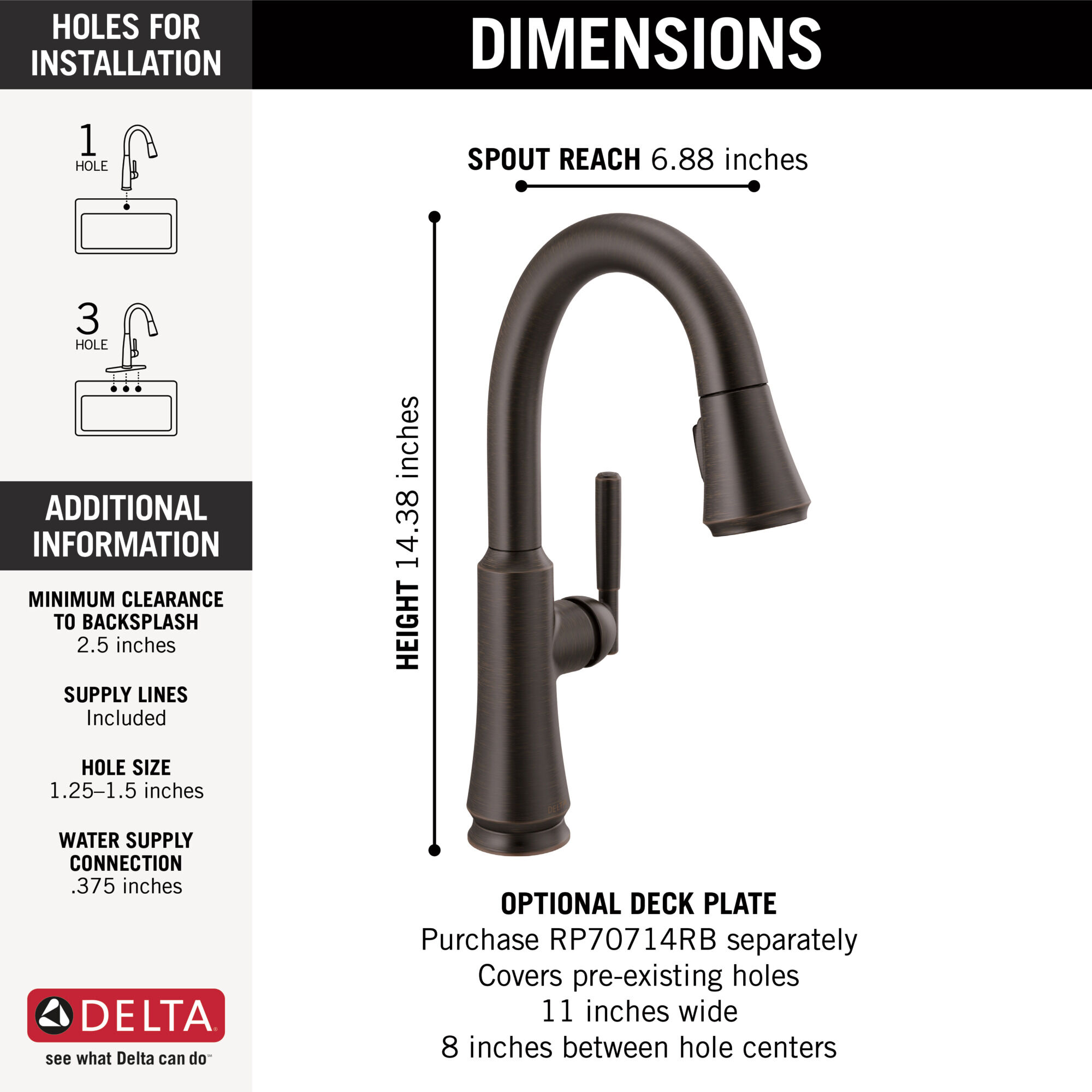 Single Handle Pull-Down Bar/Prep Faucet in Venetian Bronze 9979-RB