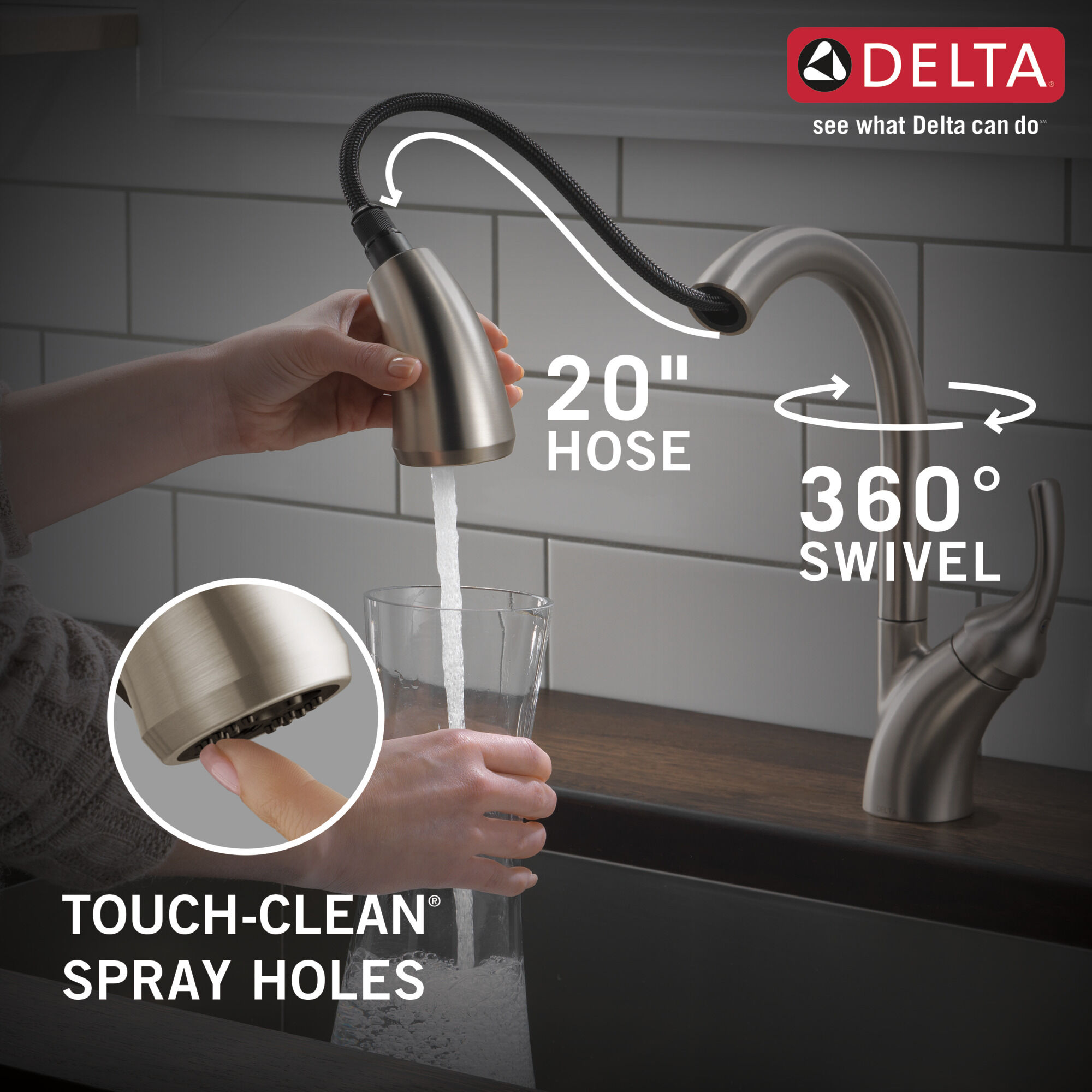 Single Handle Pull-Out Kitchen Faucet with Soap Dispenser and