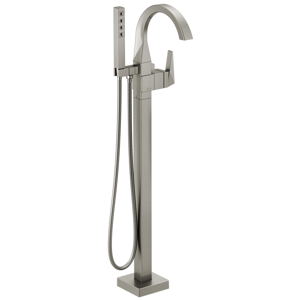 Single Handle Floor Mount Tub Filler Trim in Lumicoat® Stainless T4746
