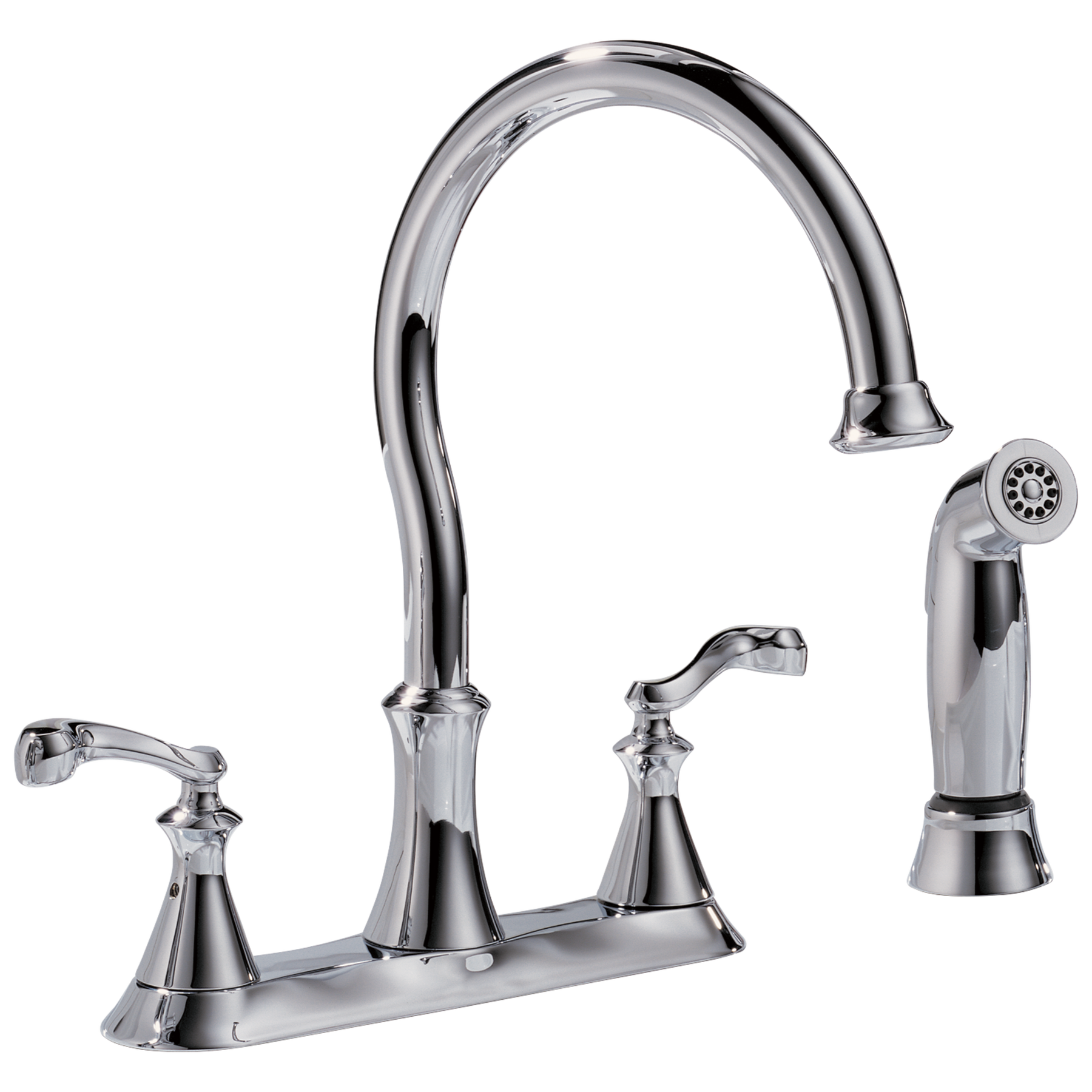 Two Handle Kitchen Faucet With Spray In
