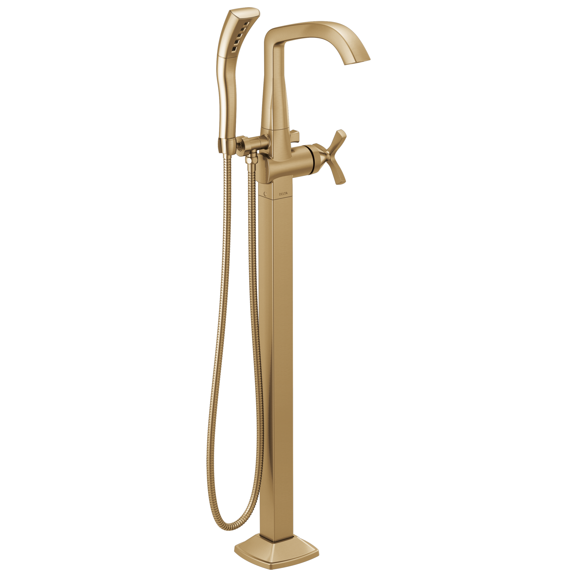 Delta Faucet Stryke Floor Mount Tub Filler Trim - Lumicoat Champagne - Bronze