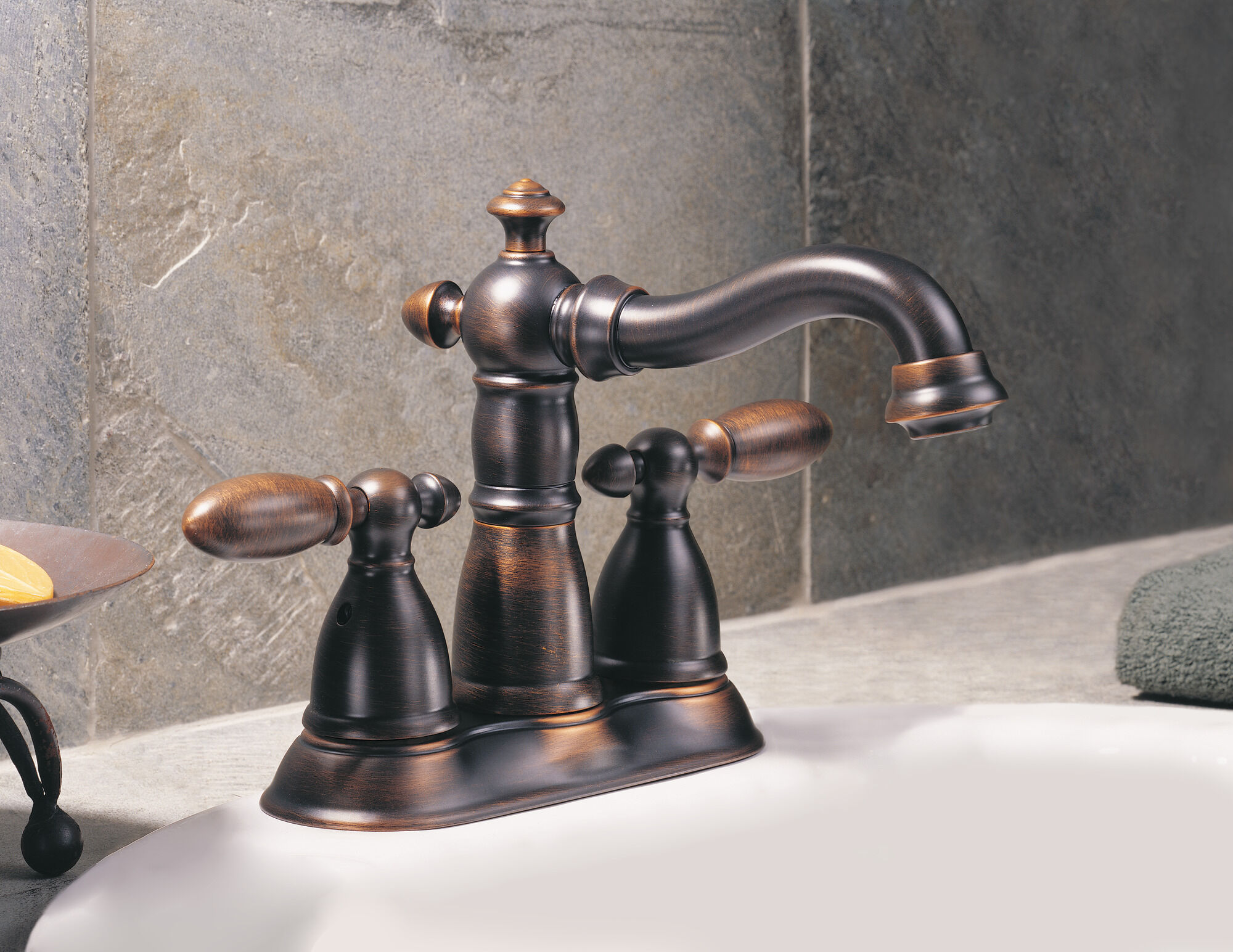 Two Handle Centerset Bathroom Faucet in Venetian Bronze 2555-RBMPU