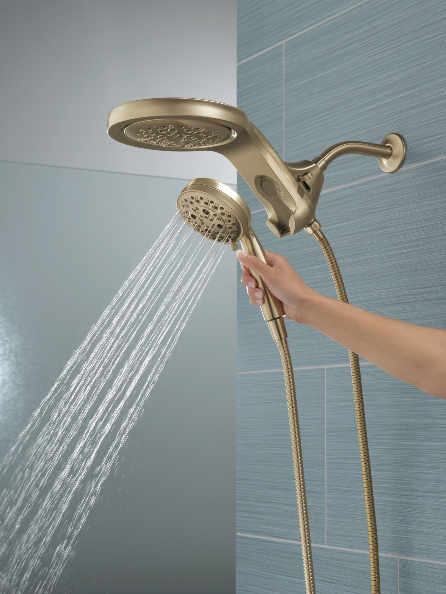 HydroRain® H2Okinetic® 5-Setting Two-in-One Shower Head in