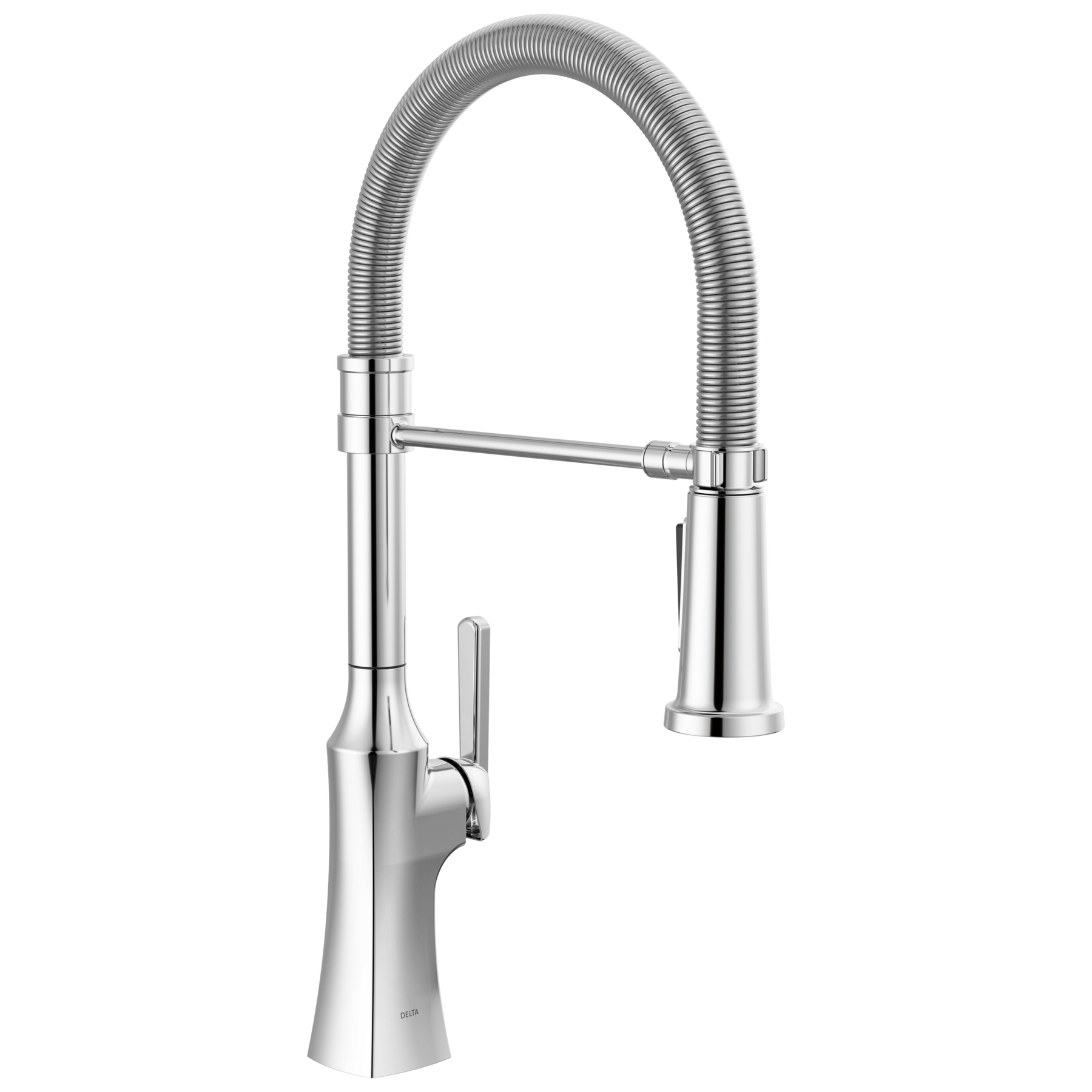 Single Handle PullDown Kitchen Faucet With Spring Spout in Chrome