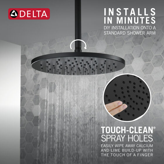 Single-Setting Metal Raincan Shower Head in Matte Black 52158-BL ...