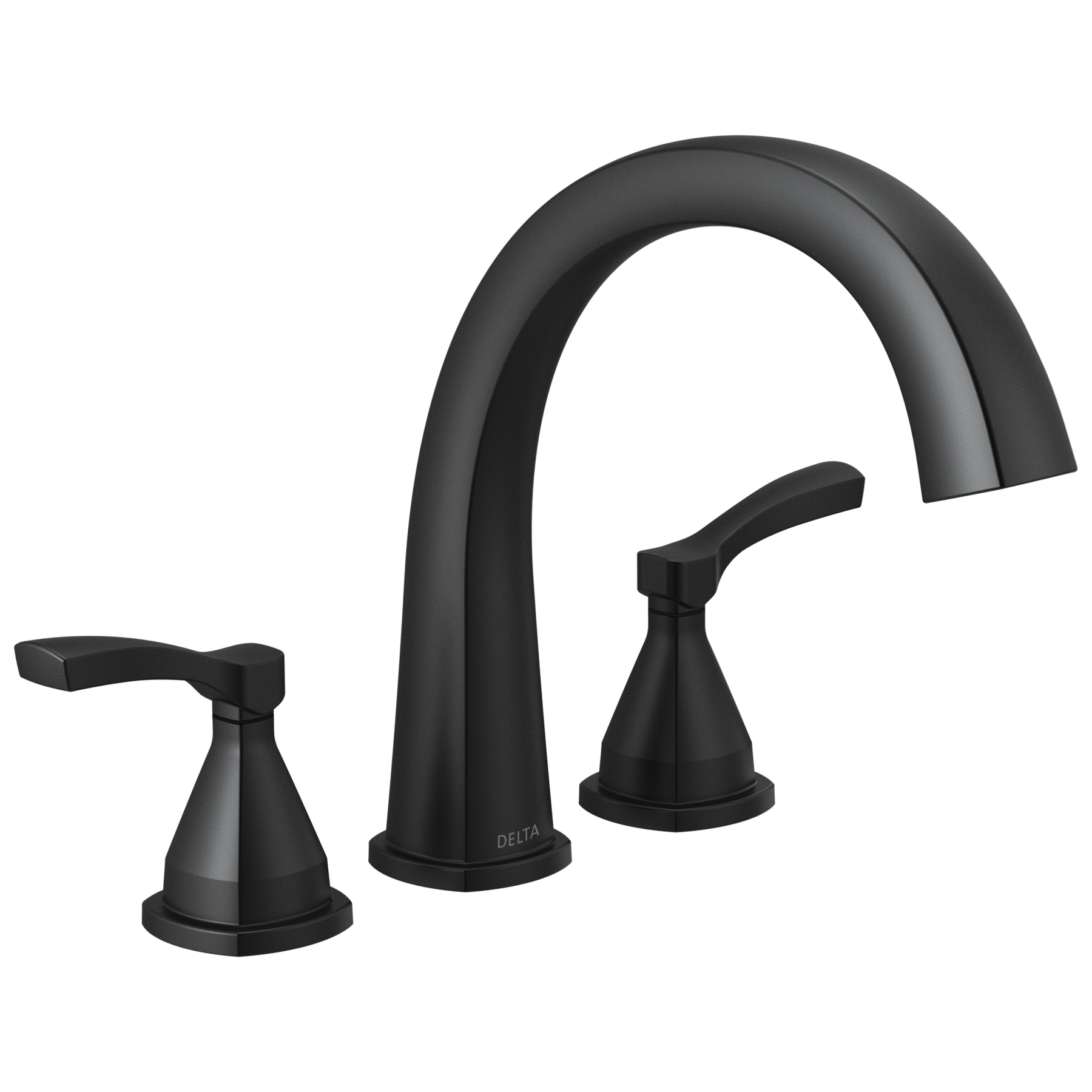 Three Hole Roman Tub Trim in Matte Black T2777-BL | Delta Faucet