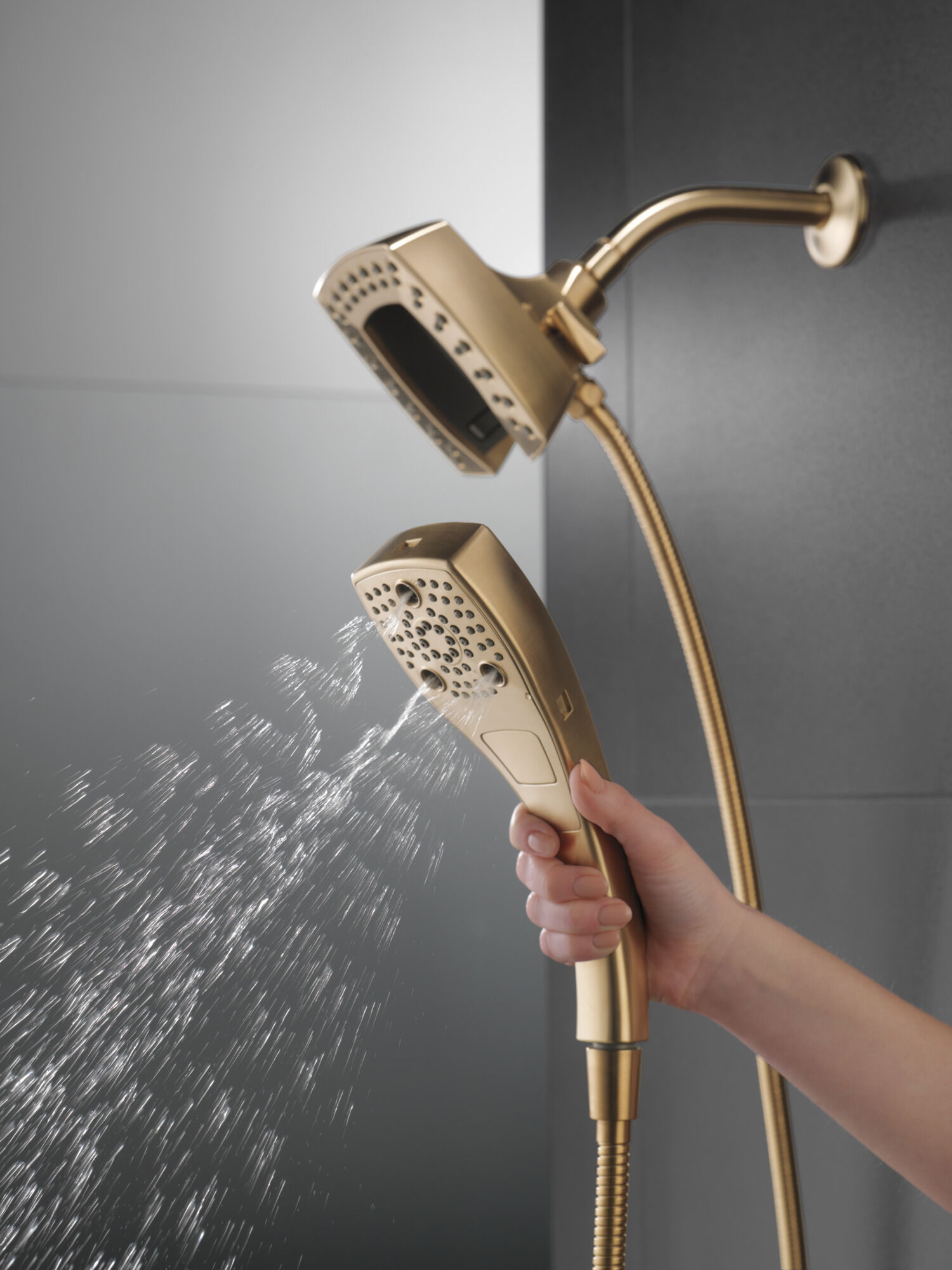 H2Okinetic® In2ition® 5-Setting Two-in-One Shower in Lumicoat