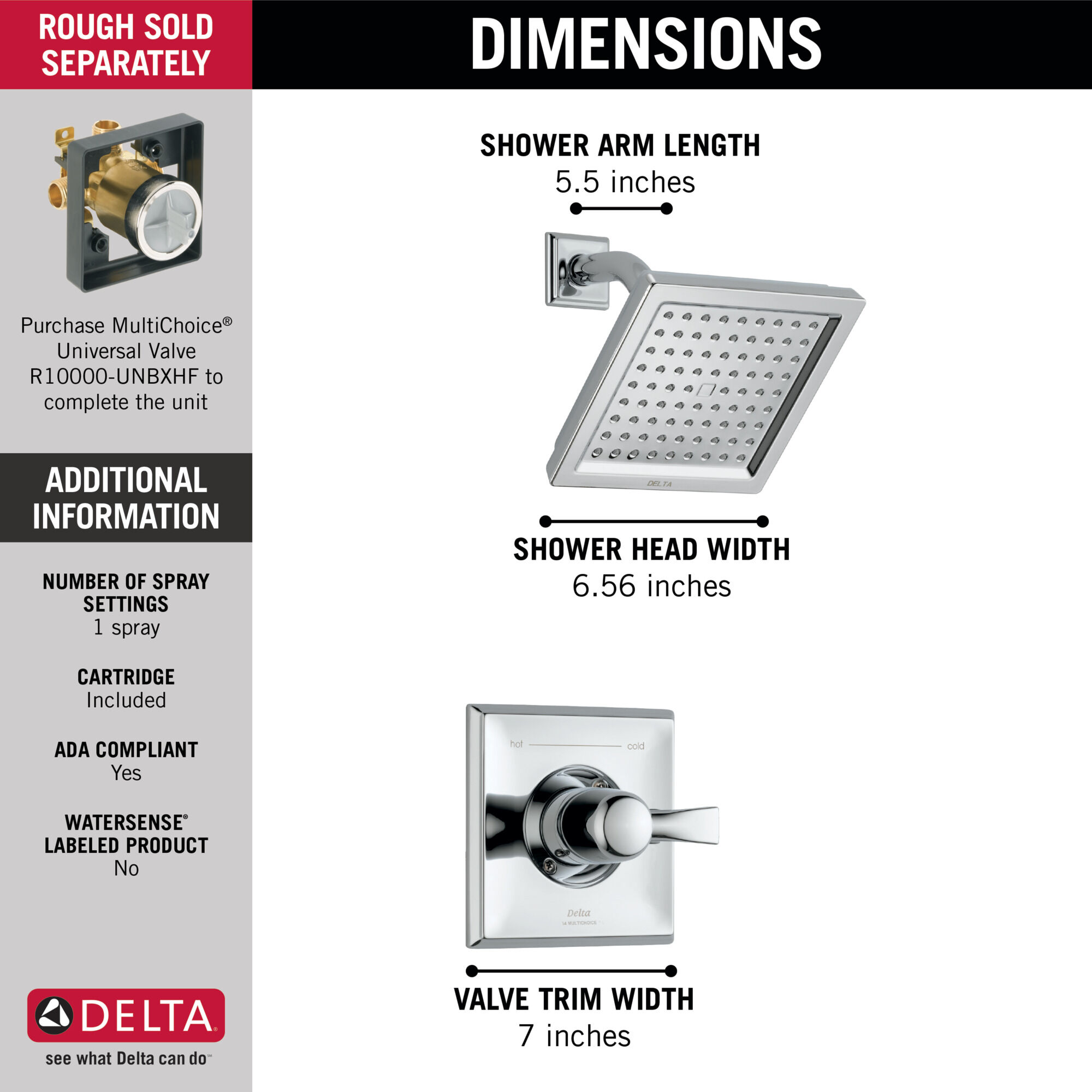 Monitor® 14 Series Shower Trim in Chrome T14251 | Delta Faucet