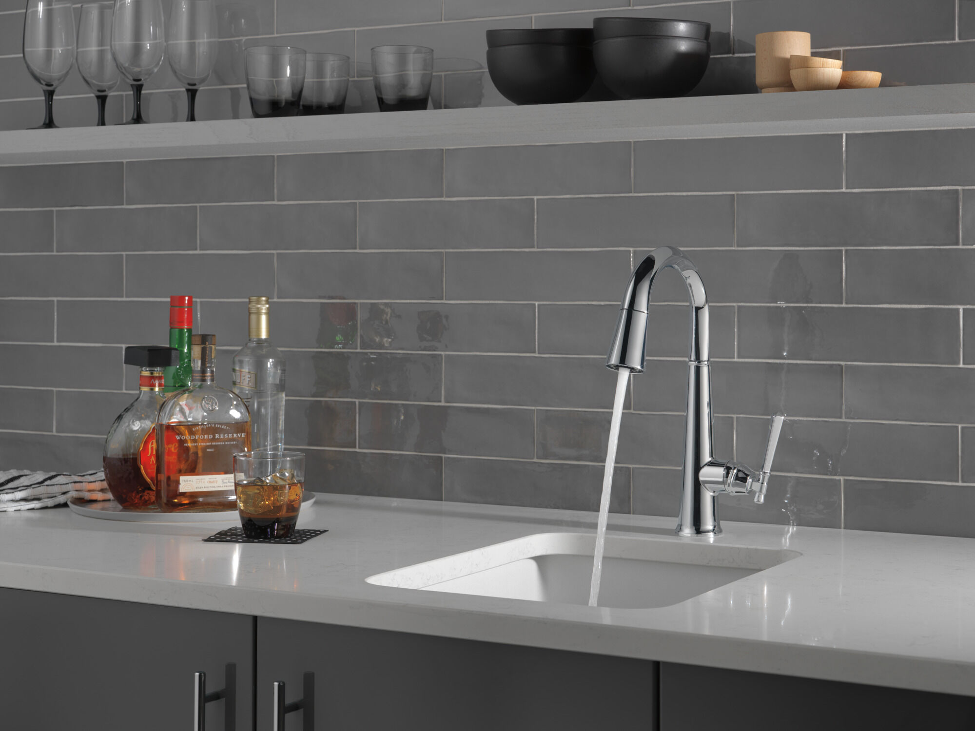 Single Handle Pull-Down Bar/Prep Faucet in Lumicoat® Chrome 9982