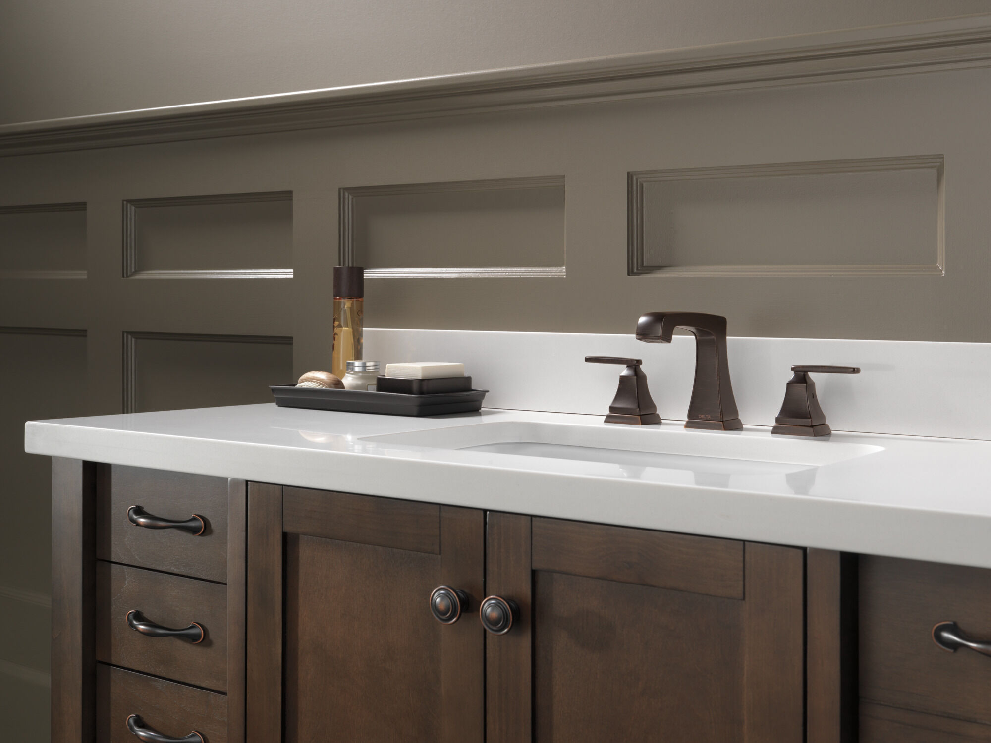 Two Handle Widespread Bathroom Faucet with EZ Anchor® in Venetian