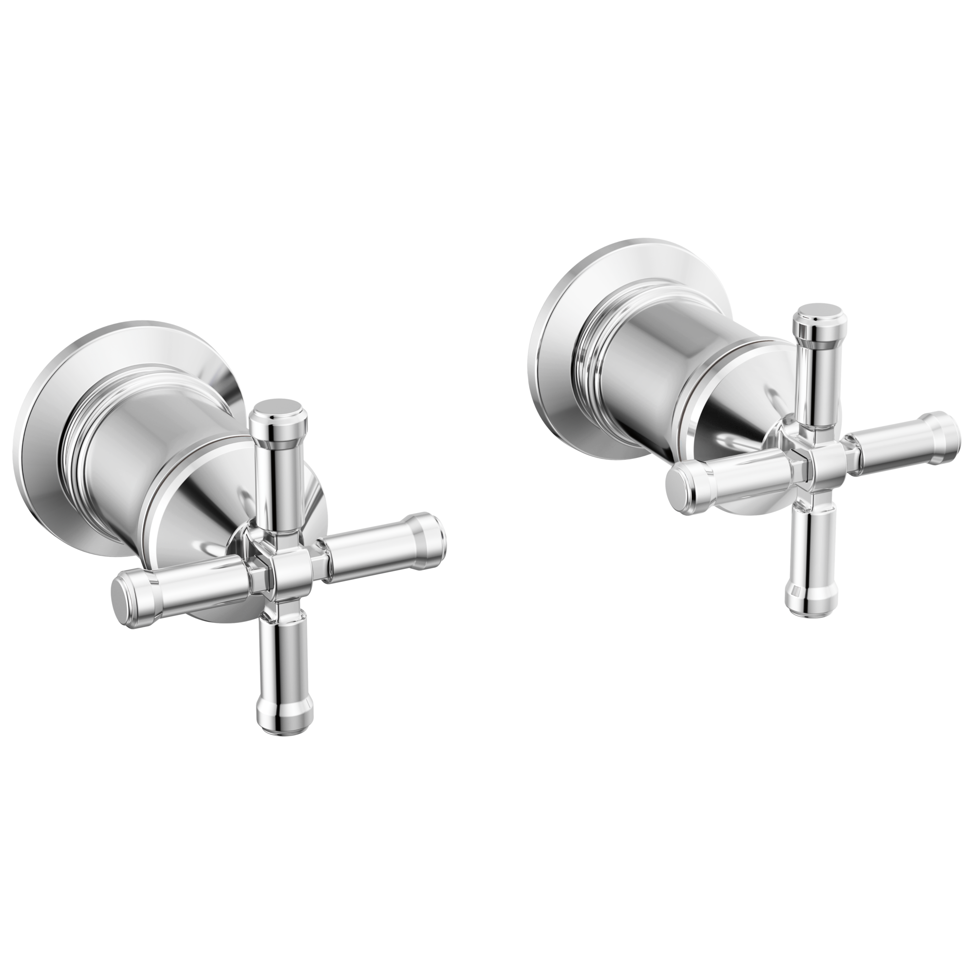 BroderickE Wall Mount Tub Filler Handle Kit-Cross - Lumicoat Chrome