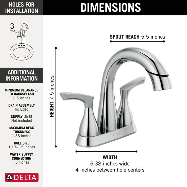 Two Handle Centerset Pull-Down Bathroom Faucet, image 1