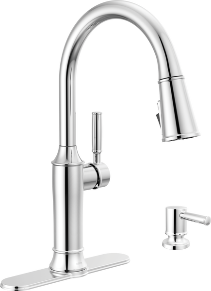 Pull-Down Kitchen Single Handle with Soap Dispenser Bundle in