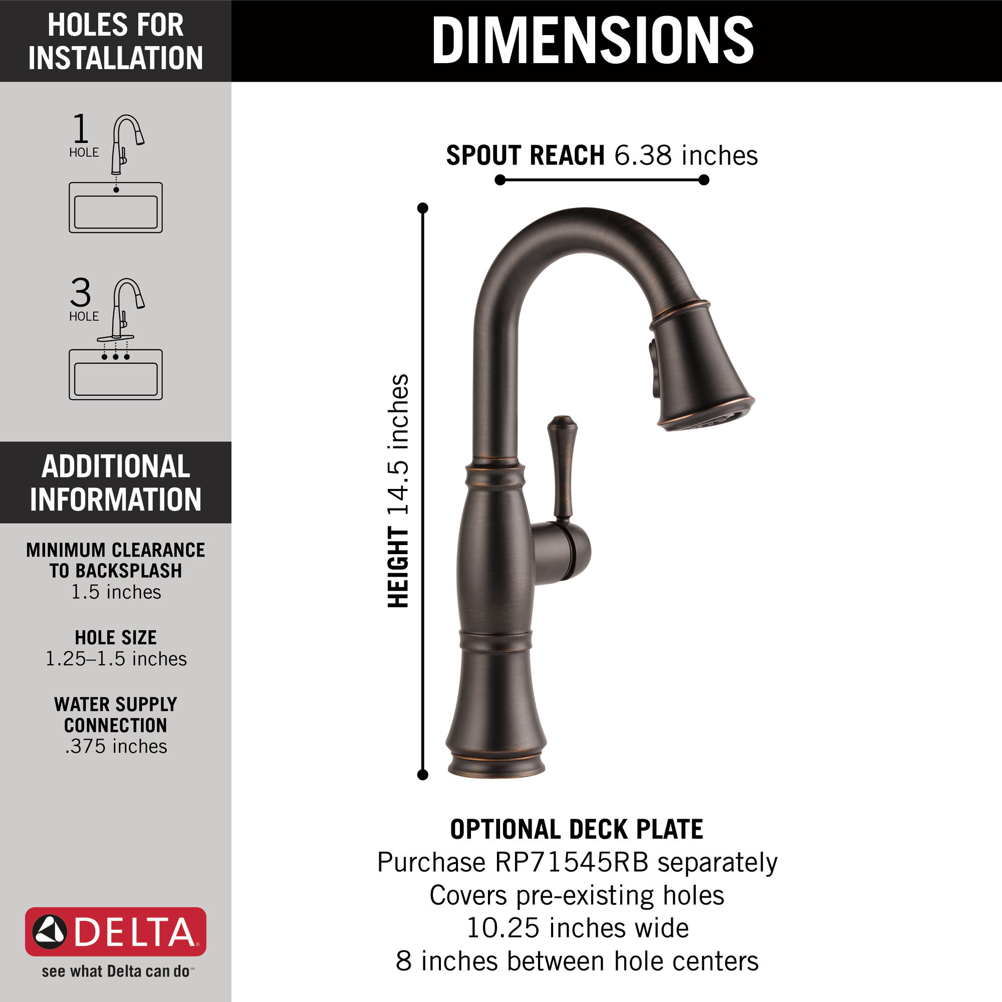 Single Handle Pull-Down Bar / Prep Faucet in Venetian Bronze 9997