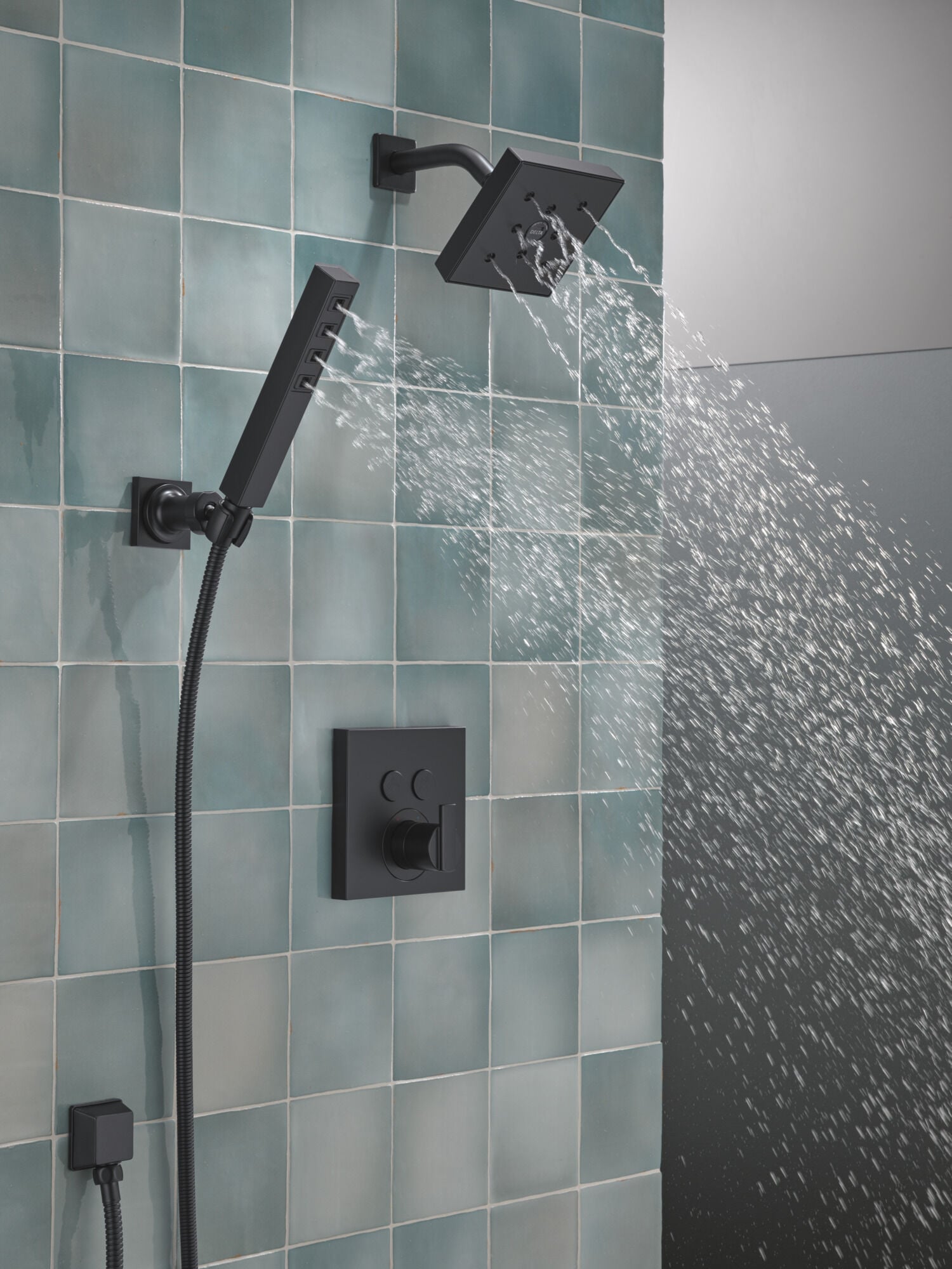 H2Okinetic® Single-Setting Raincan Shower Head in Matte Black