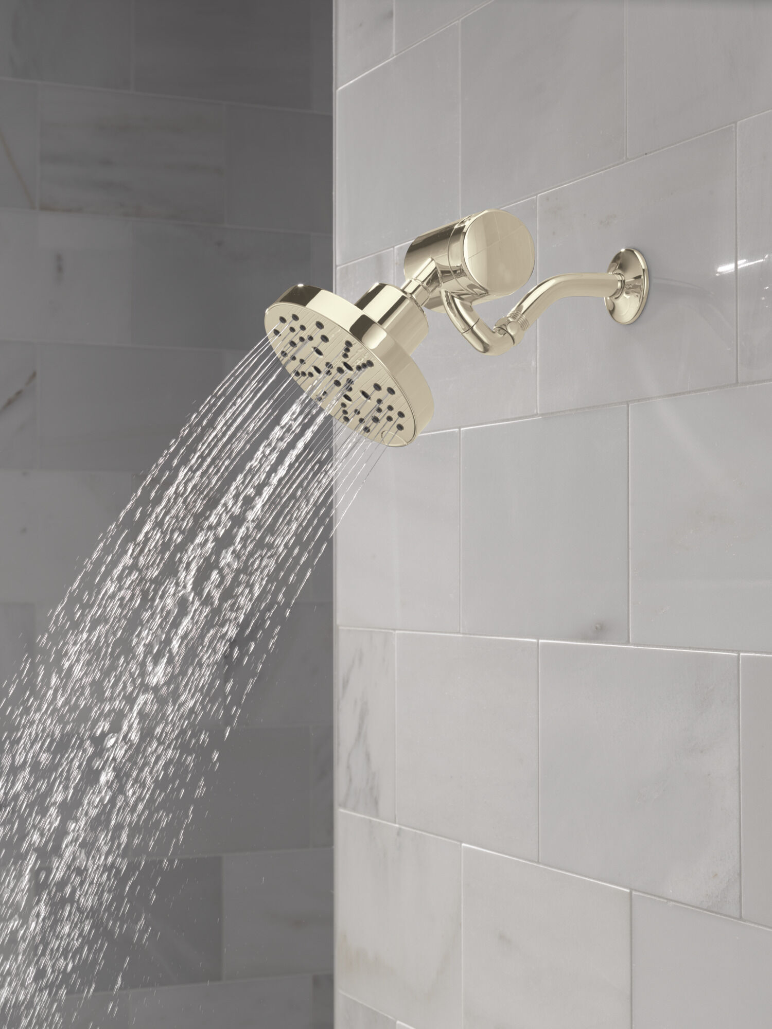 H2Okinetic® 5-Setting Contemporary Raincan Shower Head in Lumicoat