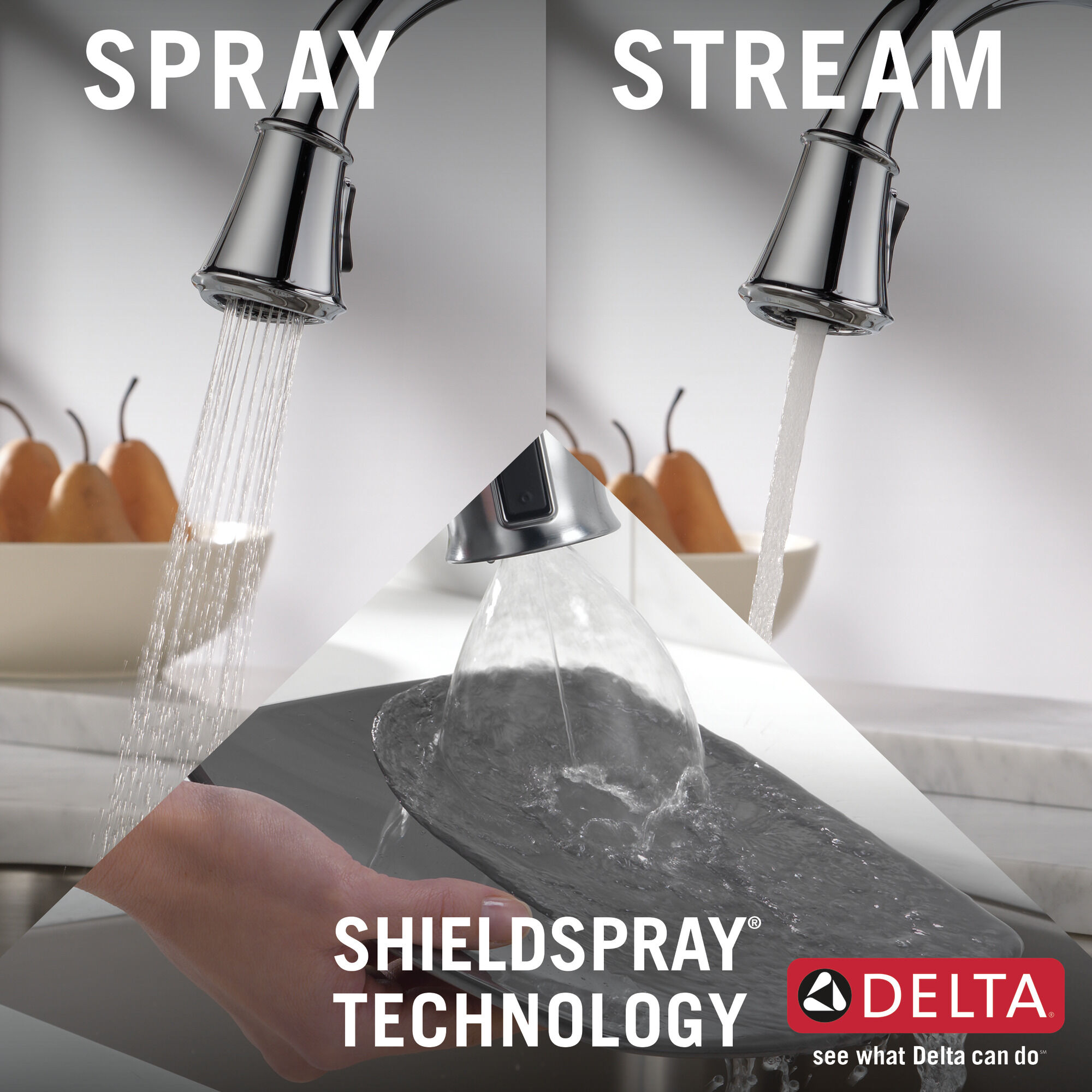 Single Handle Pull-Down Kitchen Faucet in Lumicoat® Chrome 9197-PR