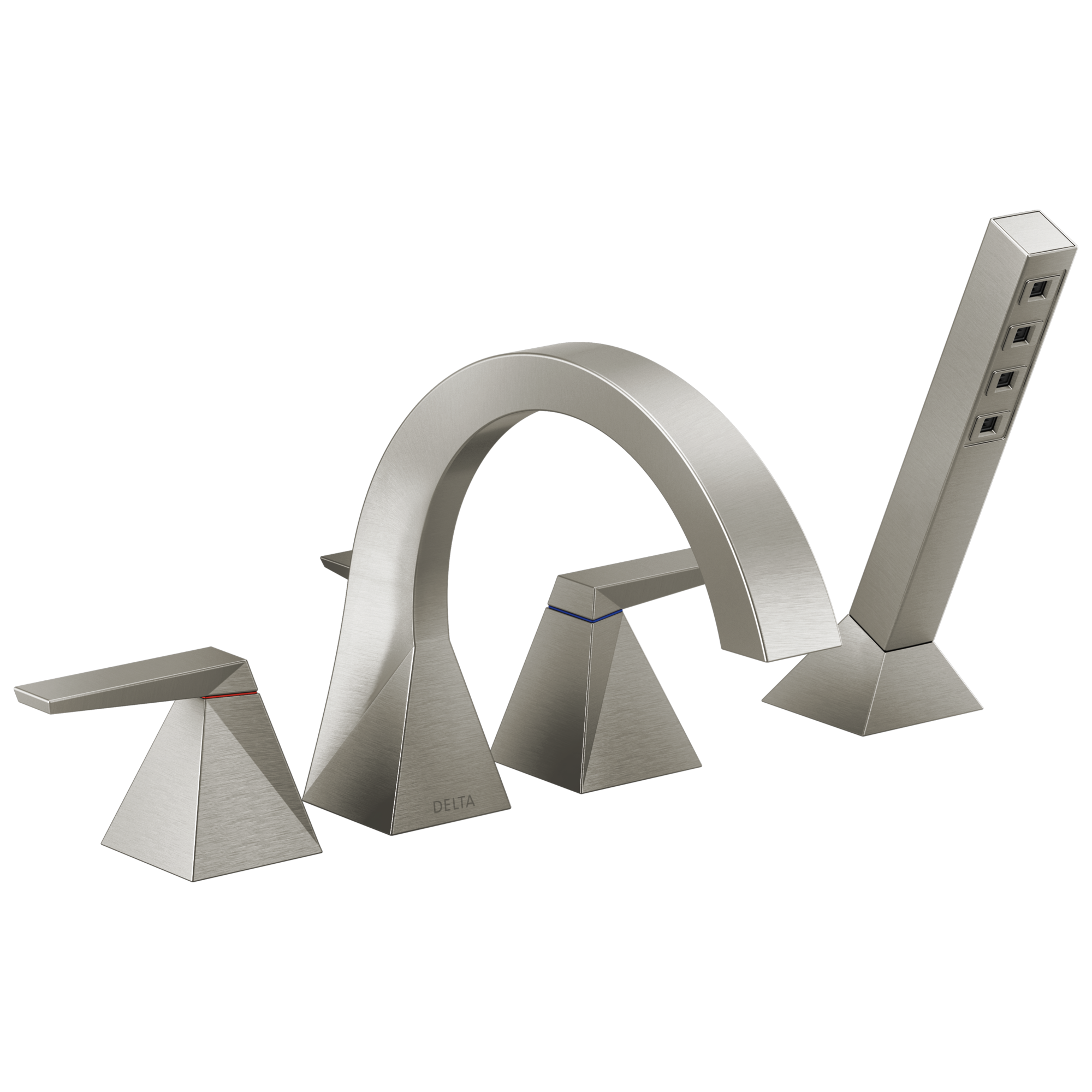 Delta Faucet TrillianE Two-Handle Roman Tub Trim with Hand Shower - Lumicoat Stainless