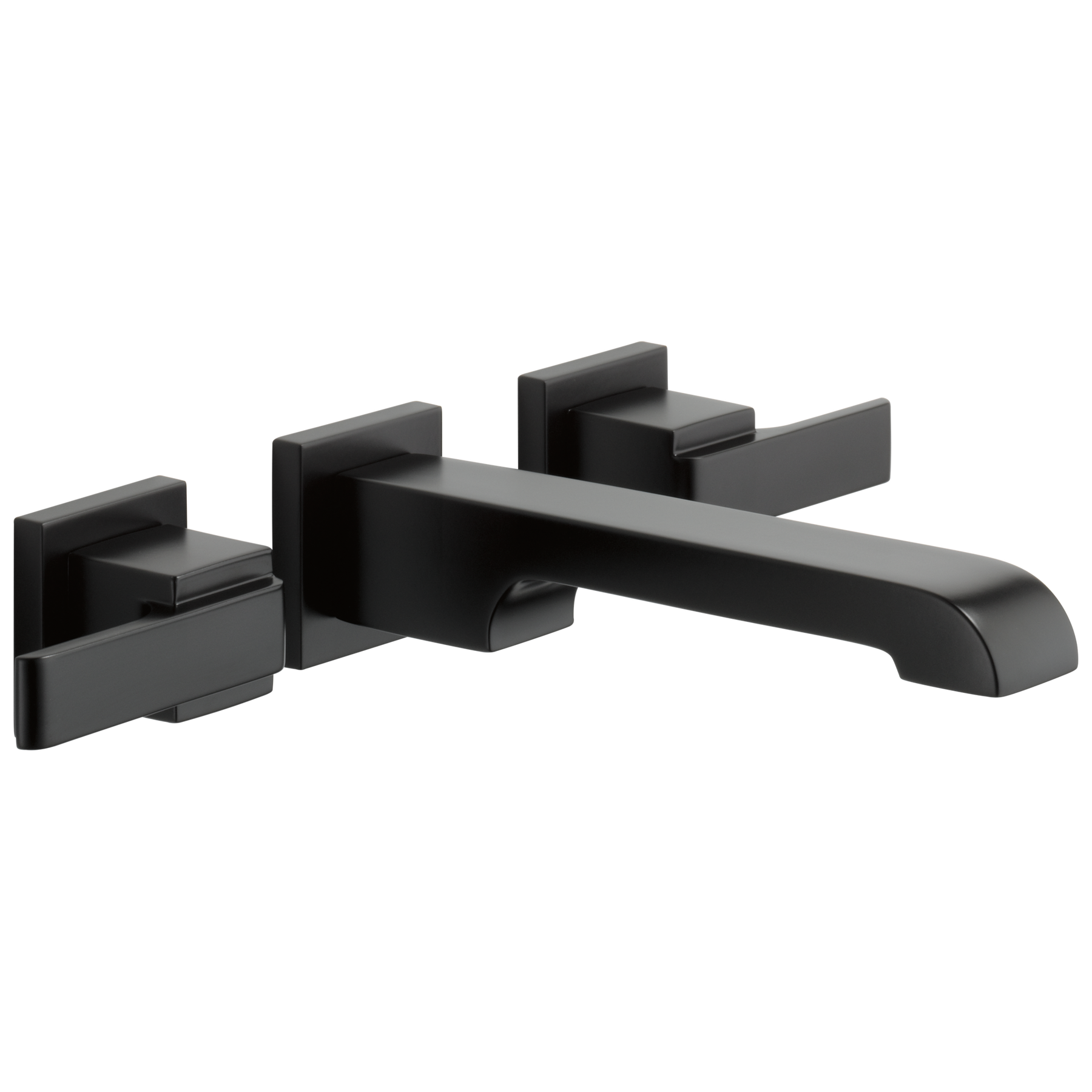 Two Handle Wall Mount Bathroom Faucet Trim in Matte Black T3567LF