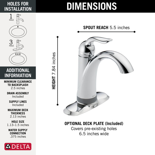 Single Handle Bathroom Faucet with Touch<sub>2</sub>O.xt® Technology, image 1