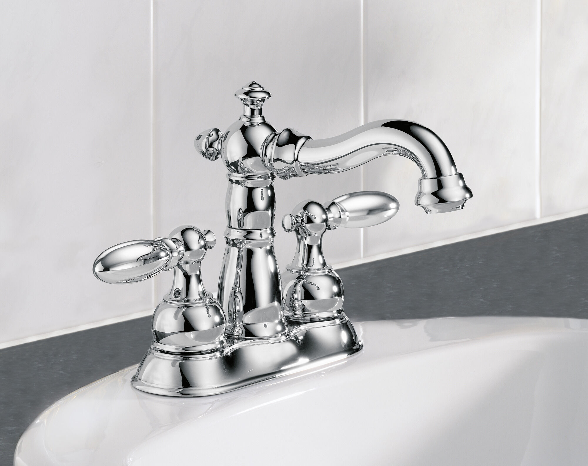 Two Handle Centerset Bathroom Faucet in Chrome 2555-MPU-DST
