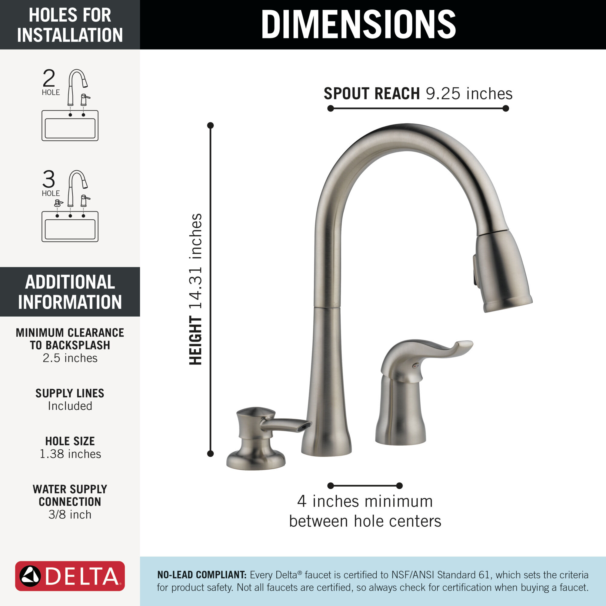 Single Handle Pull-Down Kitchen Faucet with Soap Dispenser in