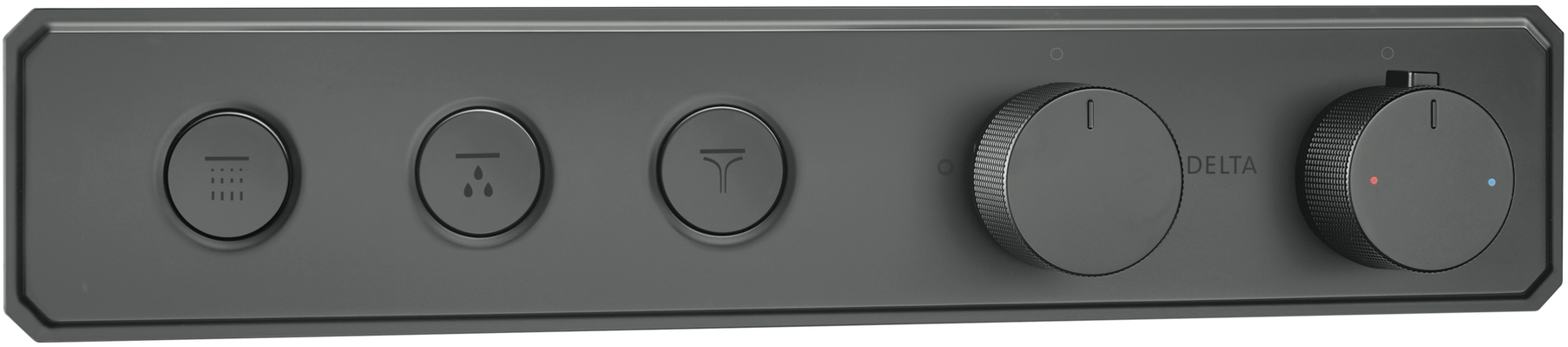 Traditional High Flow Push Button Thermostatic Trim - 3 Outlet in Matte ...