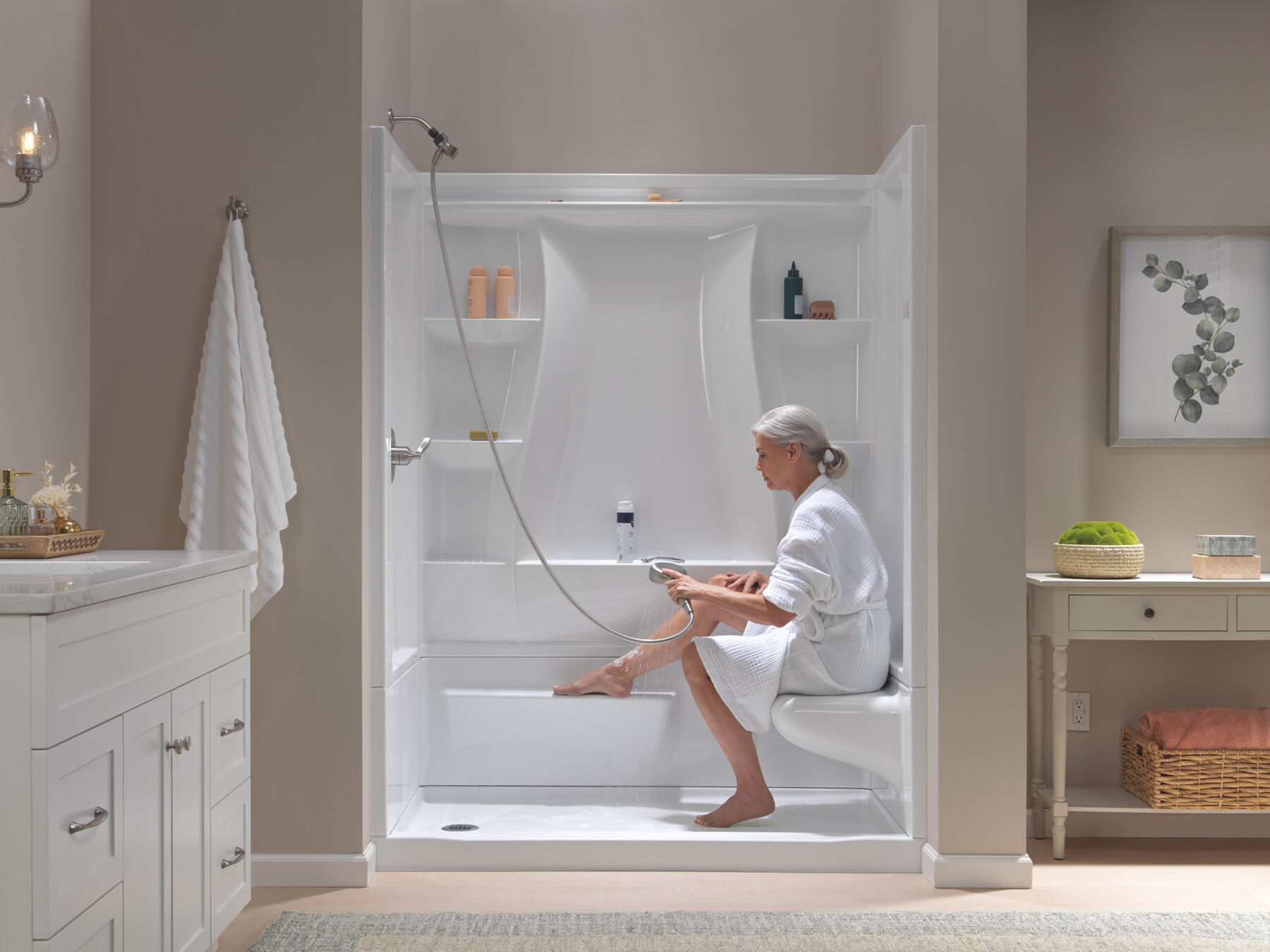 Procrylic Seated Shower Kit 60"x32" Left Drain, image 19