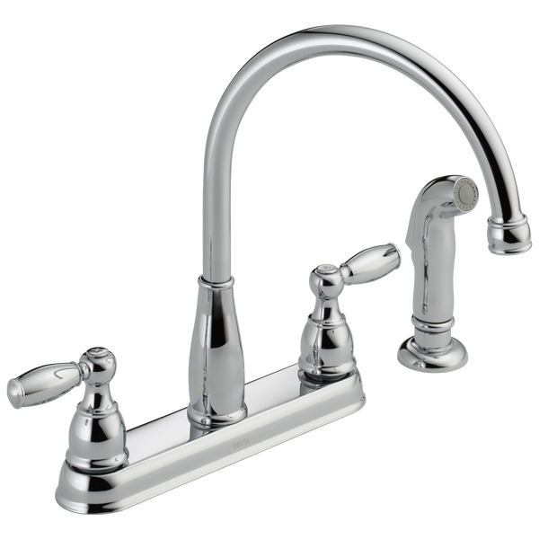 Two Handle Kitchen Faucet with Spray in Chrome 21988LF Delta Faucet
