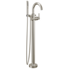 Single Handle Floor Mount Tub Filler Trim with Hand Shower