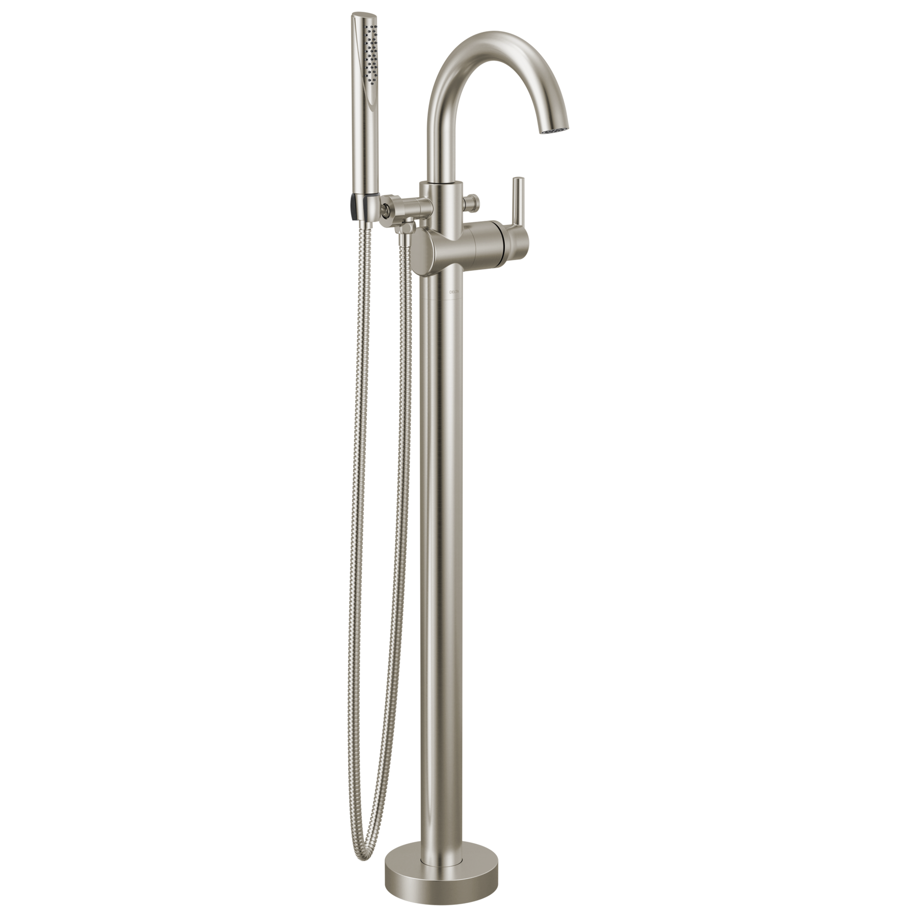 Single Handle Floor Mount Tub Filler Trim with Hand Shower