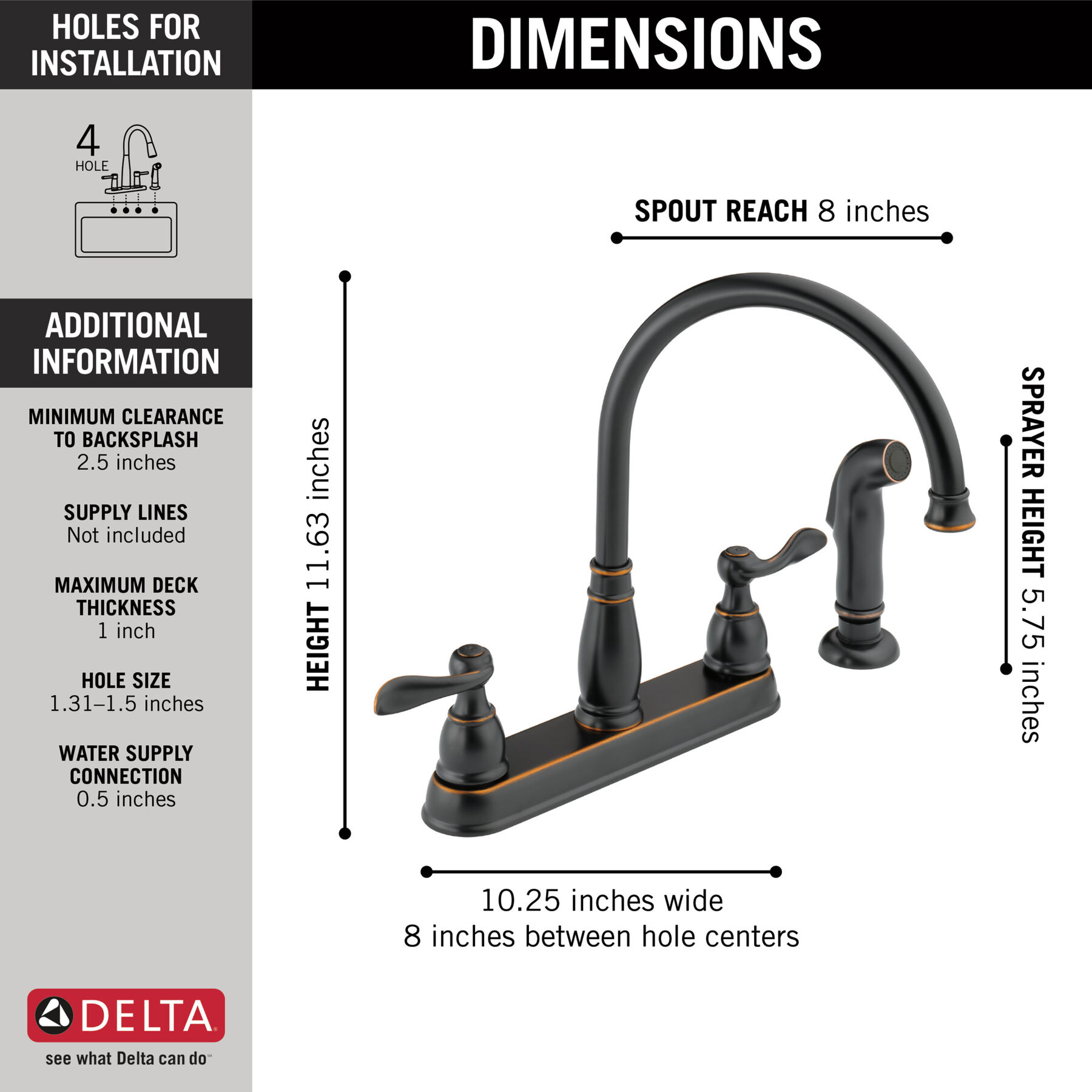 Kitchen Faucet 2L (Recertified) in Oil Rubbed Bronze 21996LF-OB-R 