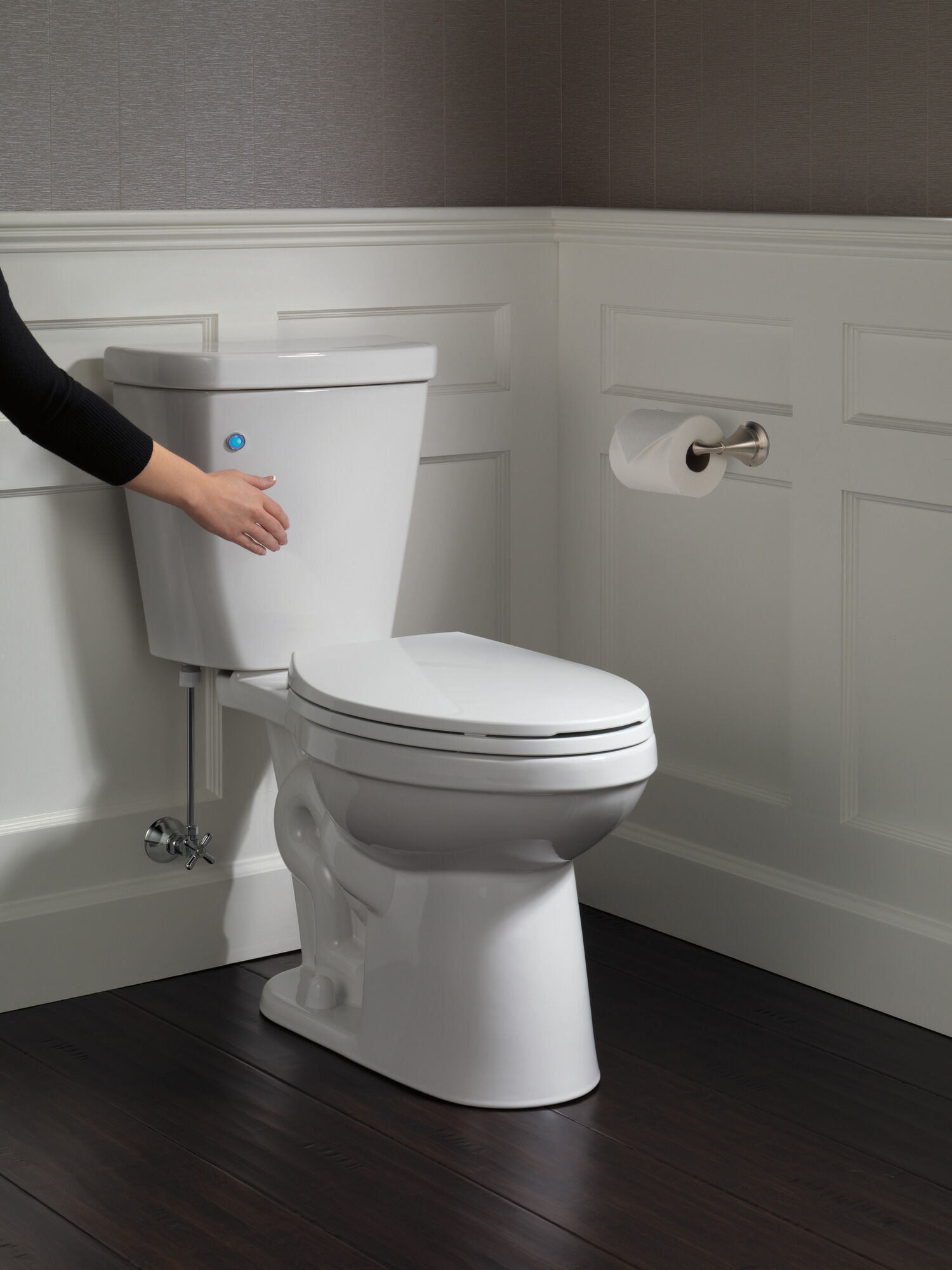 Toilet with FlushIQ® - Elongated Front in White C43903T-WH | Delta
