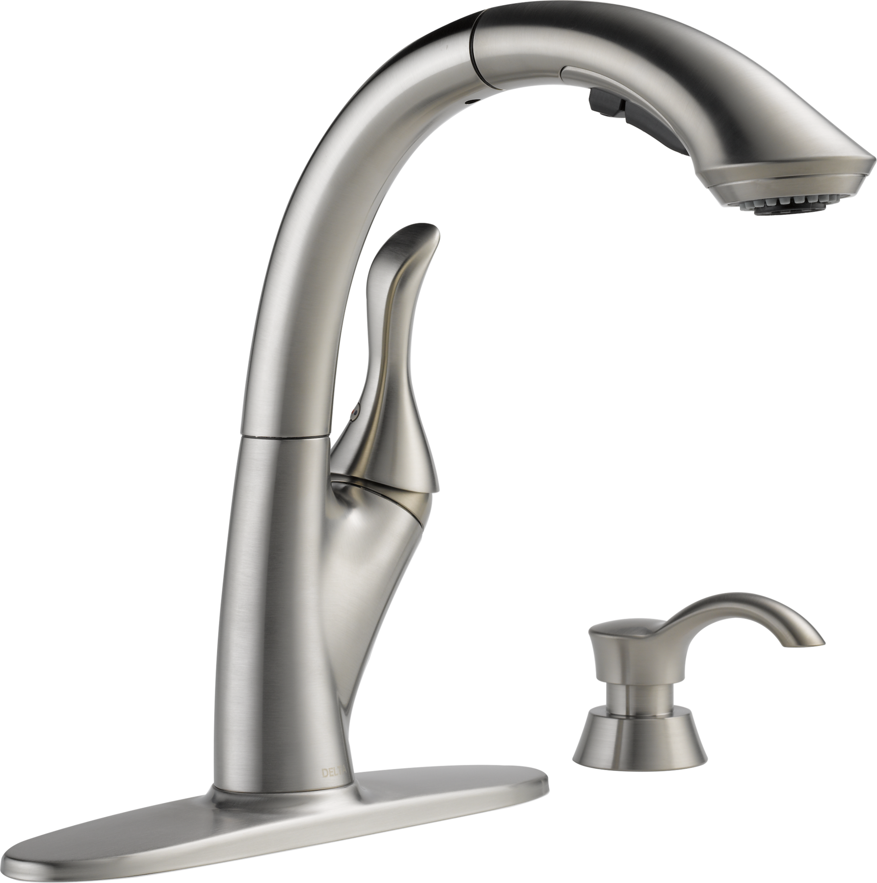 Single Handle Pull-Out Kitchen Faucet with Soap Dispenser in