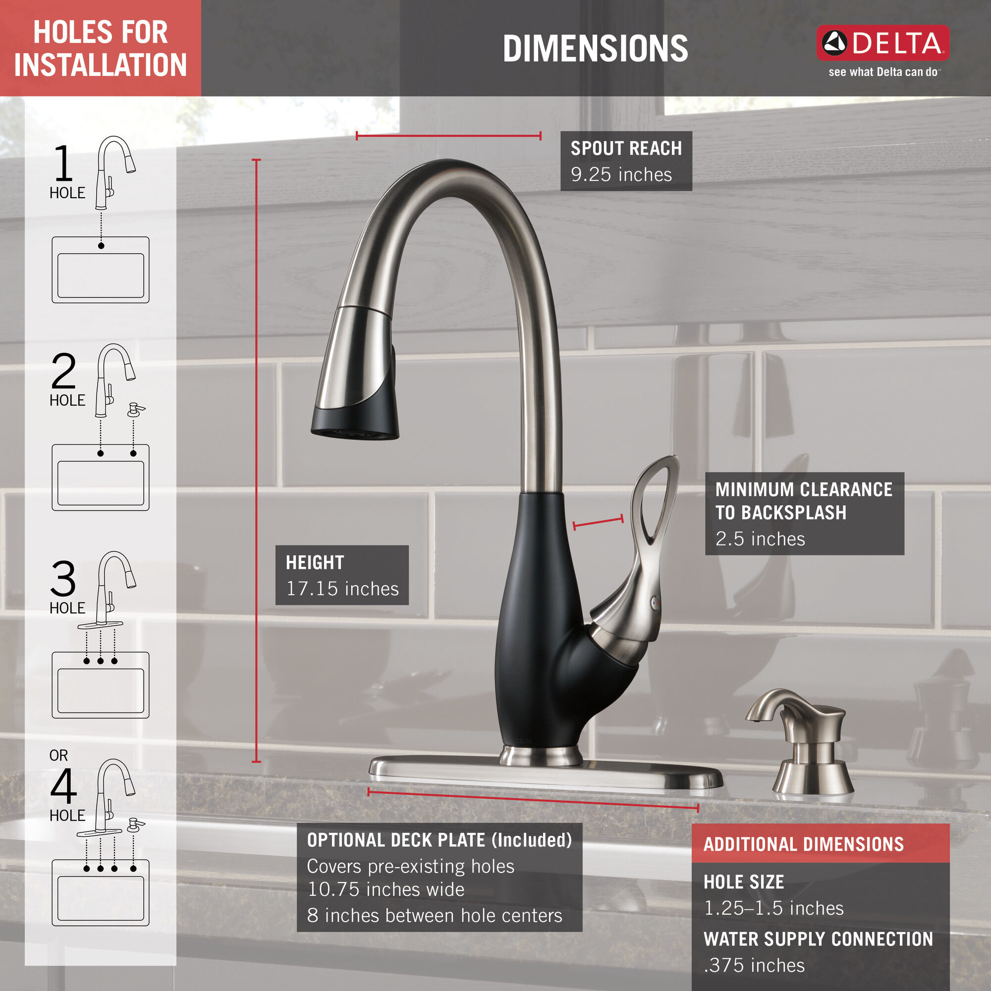 Single Handle Pull-Down Kitchen Faucet with Soap Dispenser in